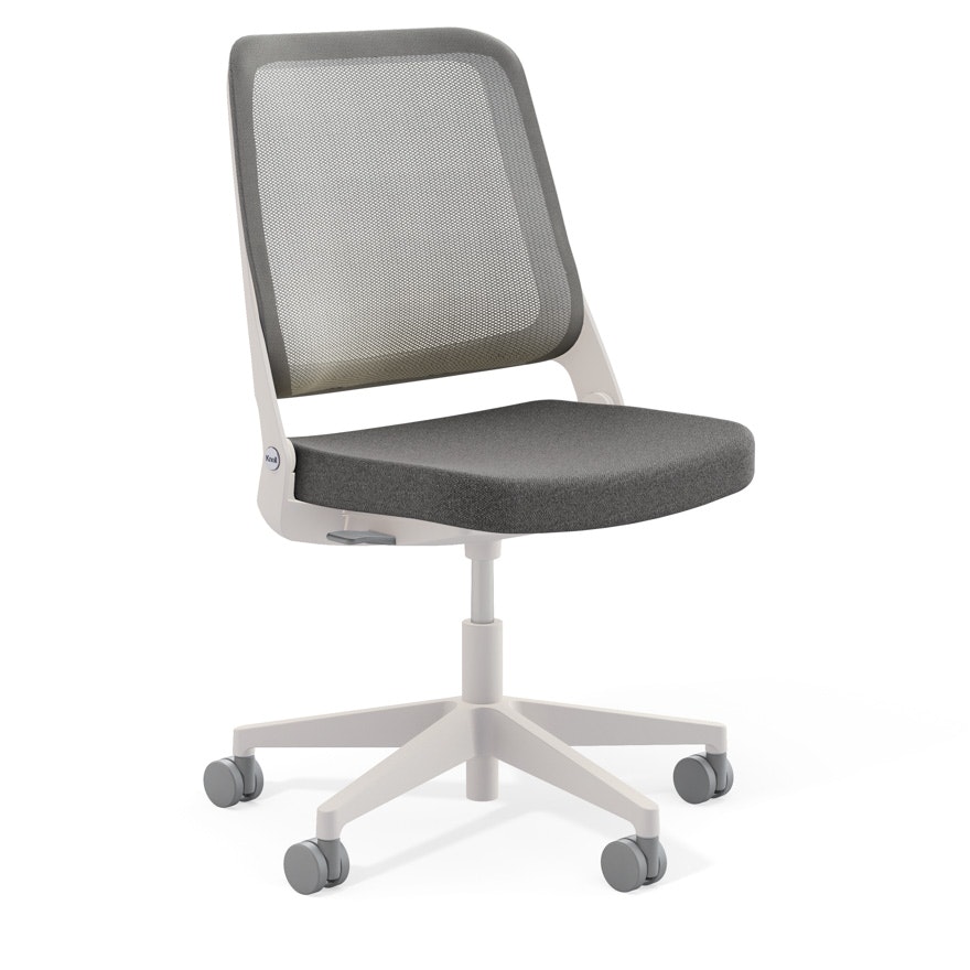 Ollo Chair - Armless, Gunmetal, Gunmetal, Light Grey, Plastic, Soft Casters