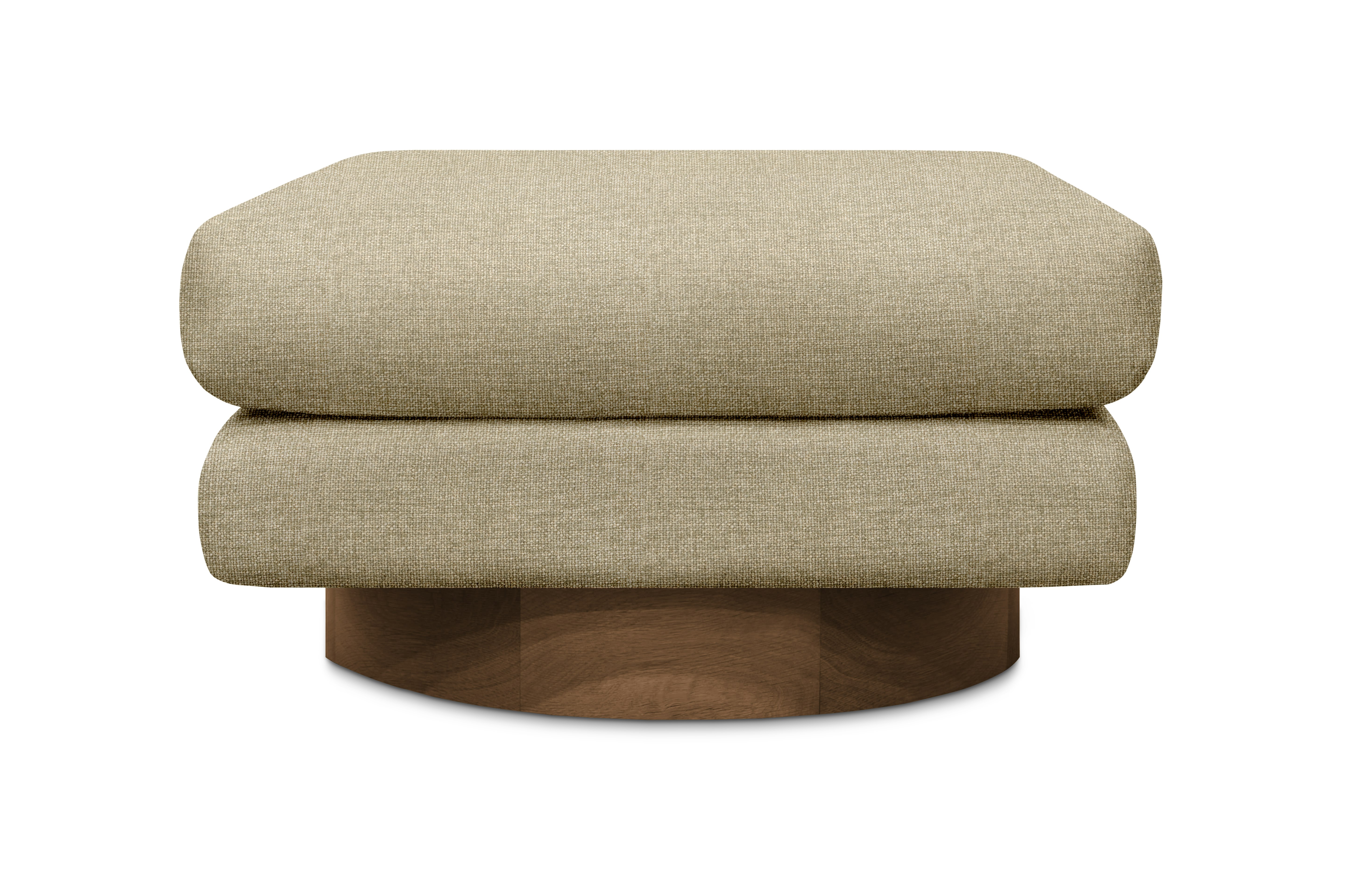 Mesa Ottoman - Amelia,  Oat,  Walnut