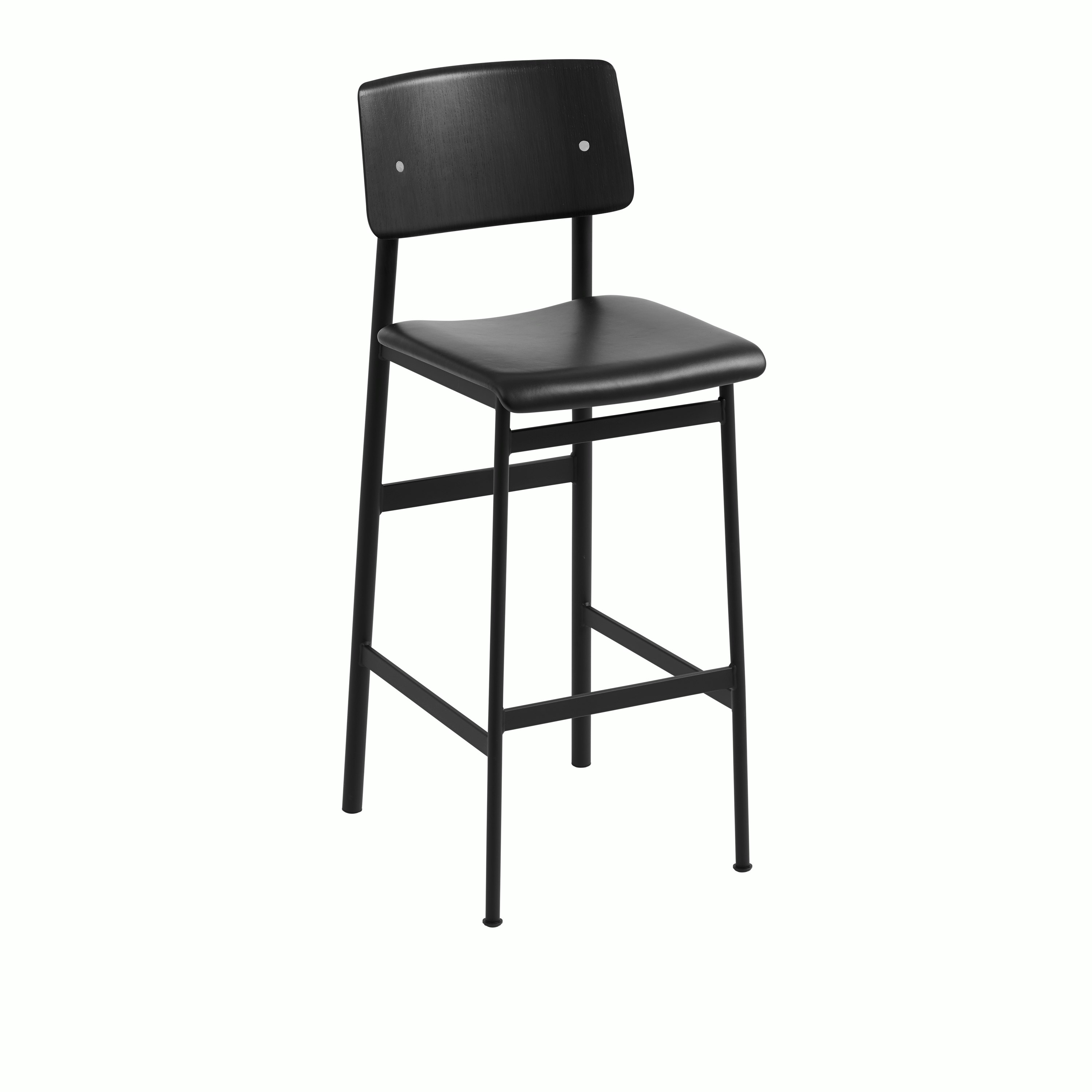 Loft bar stool 75 black black refine leather black