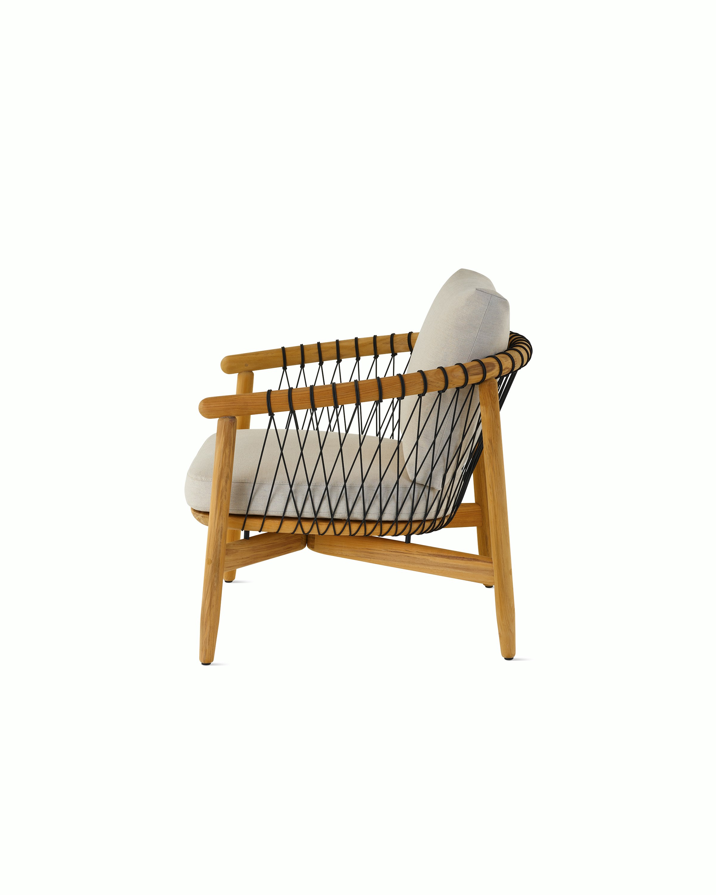 Crosshatch Outdoor Lounge Chair, profile view.