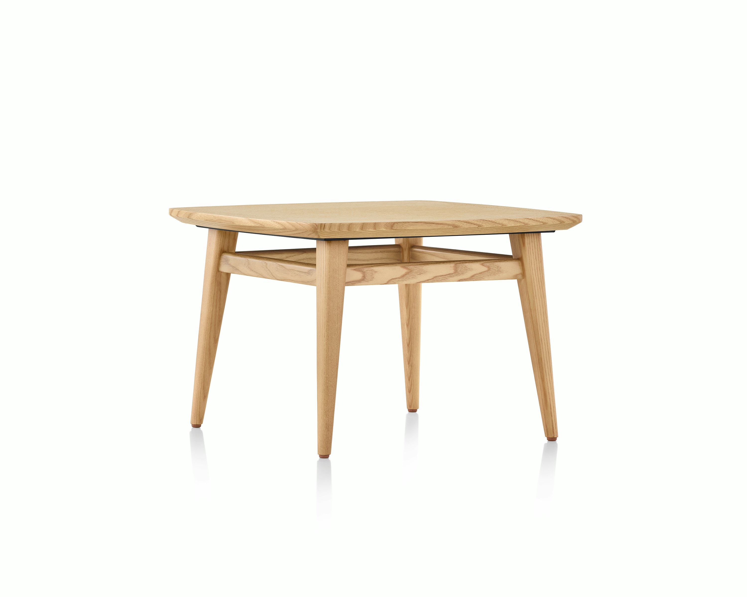 Palisade Occasional Table with wood legs and top on white sweep.