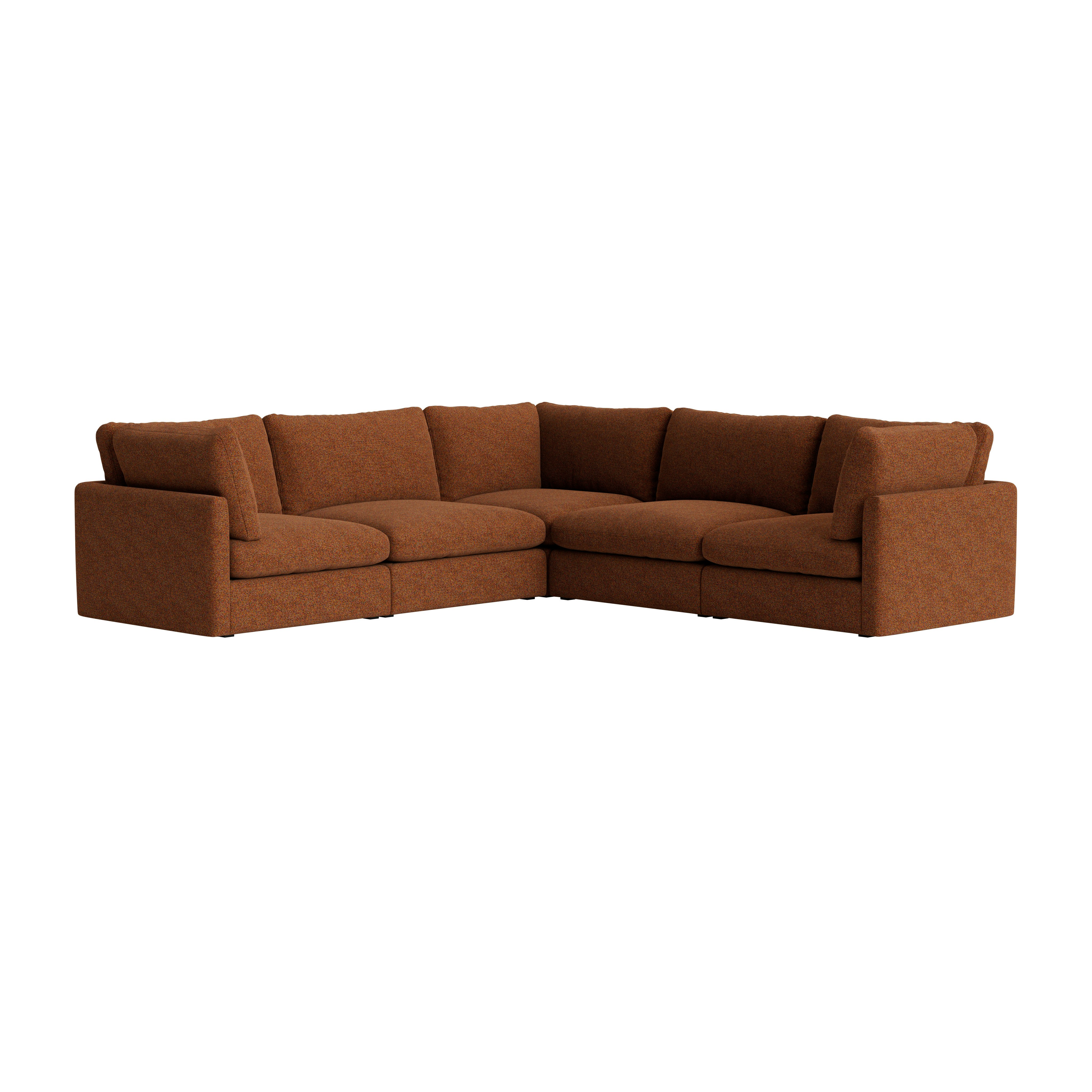 Hackney Lounge Compact Corner Sectional - Loft, 500 Flame