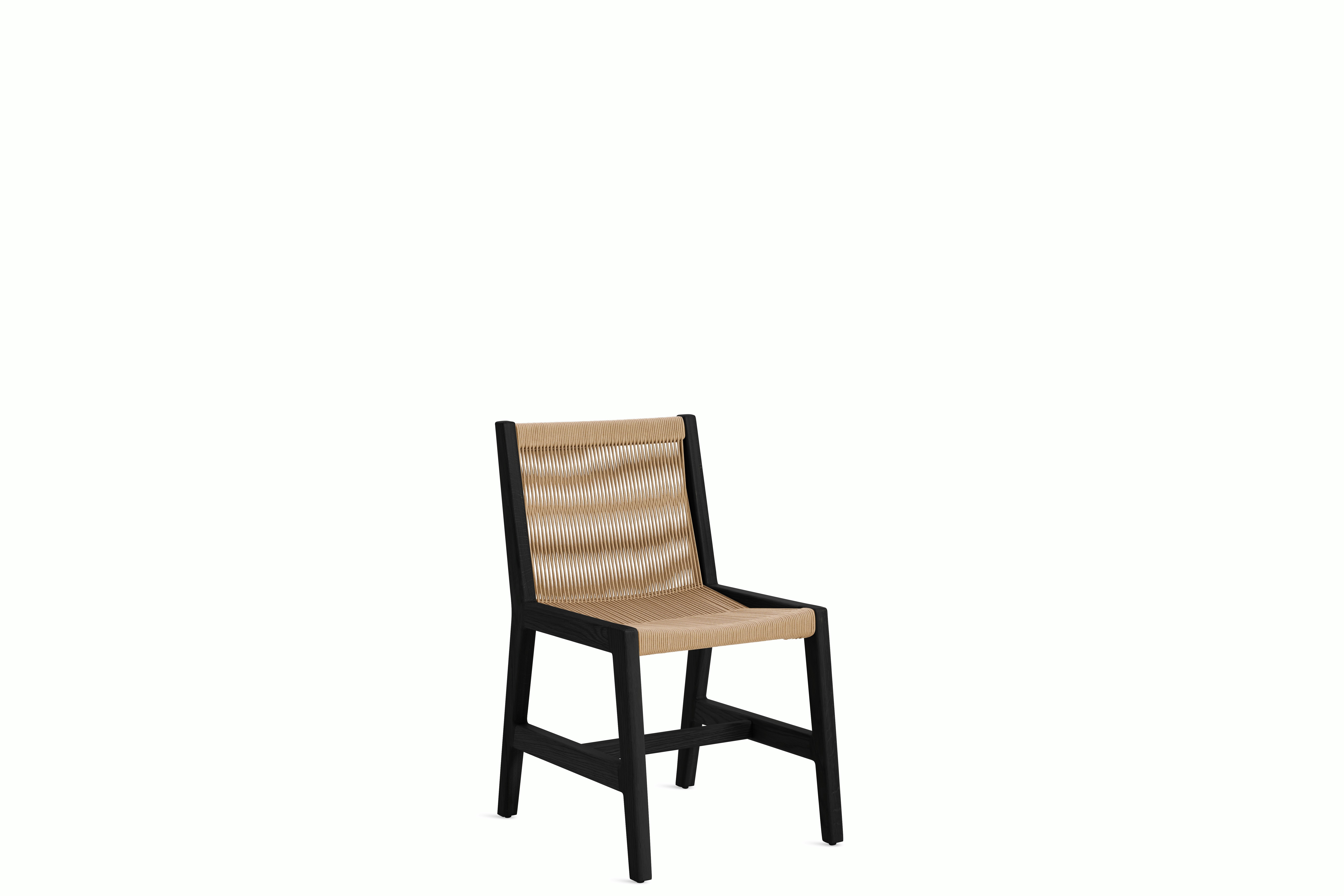 Duet Chair - Black Painted Oak,  Taupe