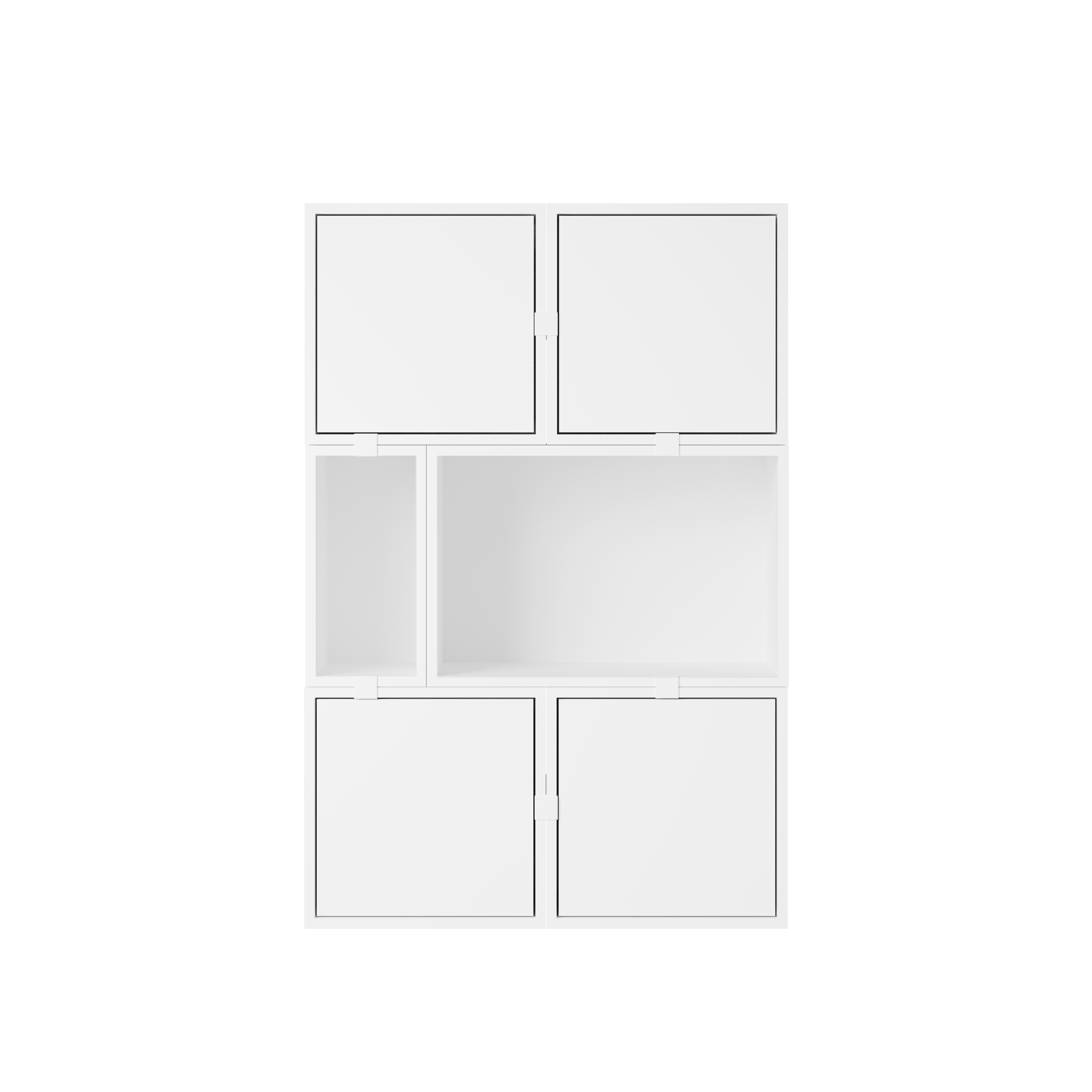 Stacked Storage Sideboard - Configuration 4,  White,  No Base