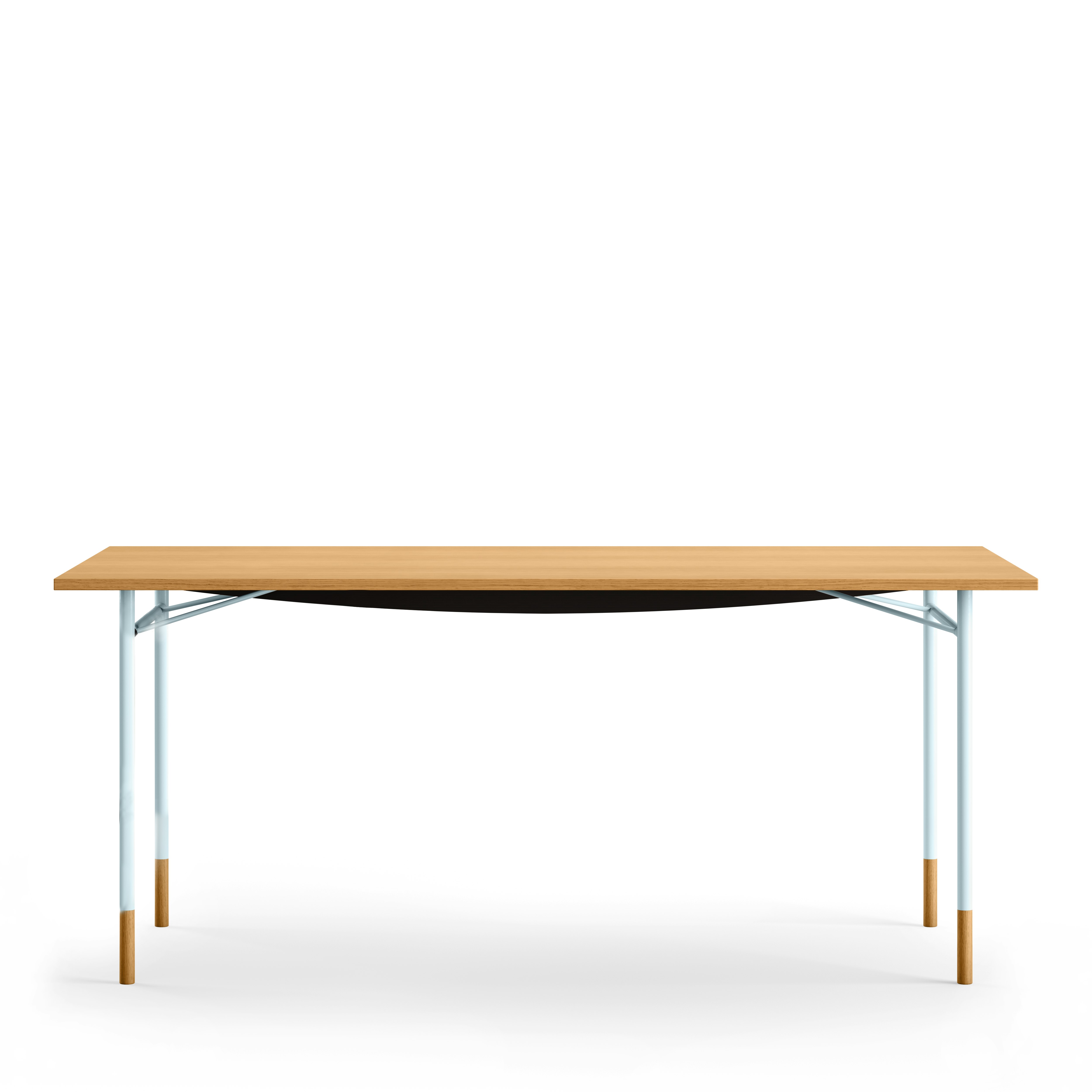 Nyhavn Desk - Dark Oiled Oak, Light Blue, Without Drawer