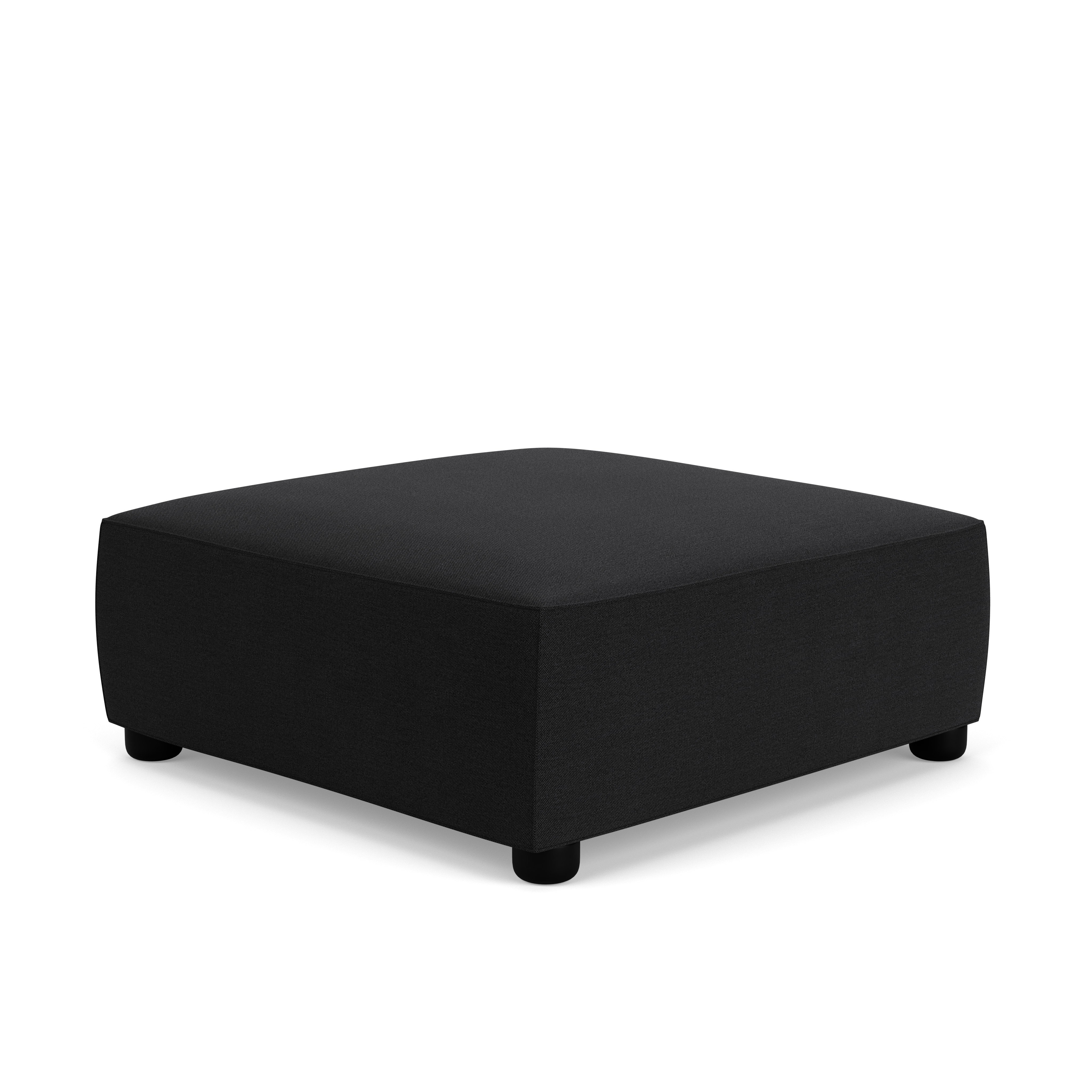 Barber Osgerby Ottoman -  Medium,  Black Lacquer,  Hourglass,  Caviar