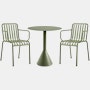 Palissade Cafe Set - Cone Table Round and 2 Armchairs