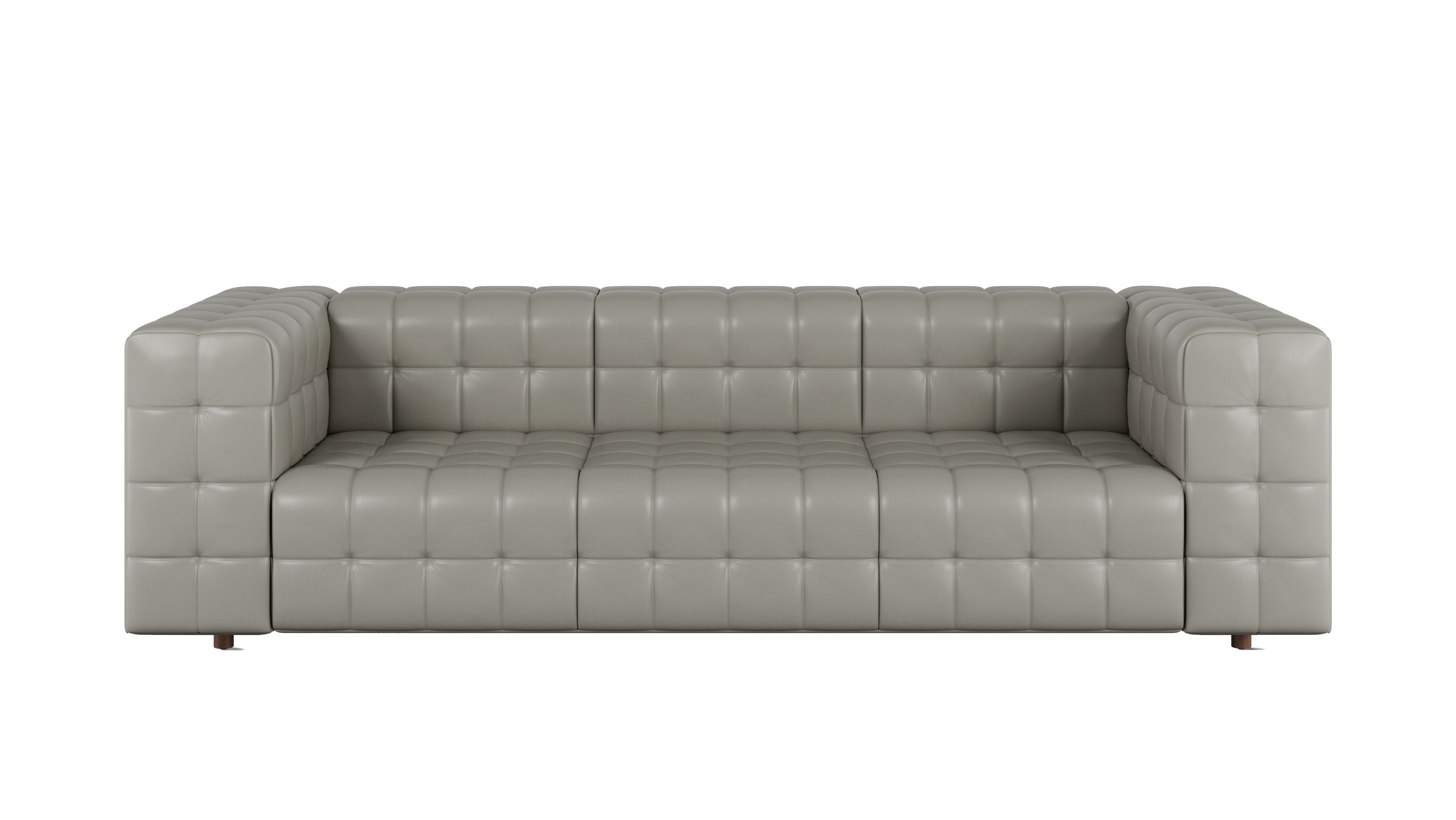 Rapport Sofa 3 Seater in Prone Leather Script with Walnut Legs