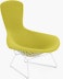 Bertoia Bird Lounge Chair, White, Full Cover, Classic Boucle, Chartreuse