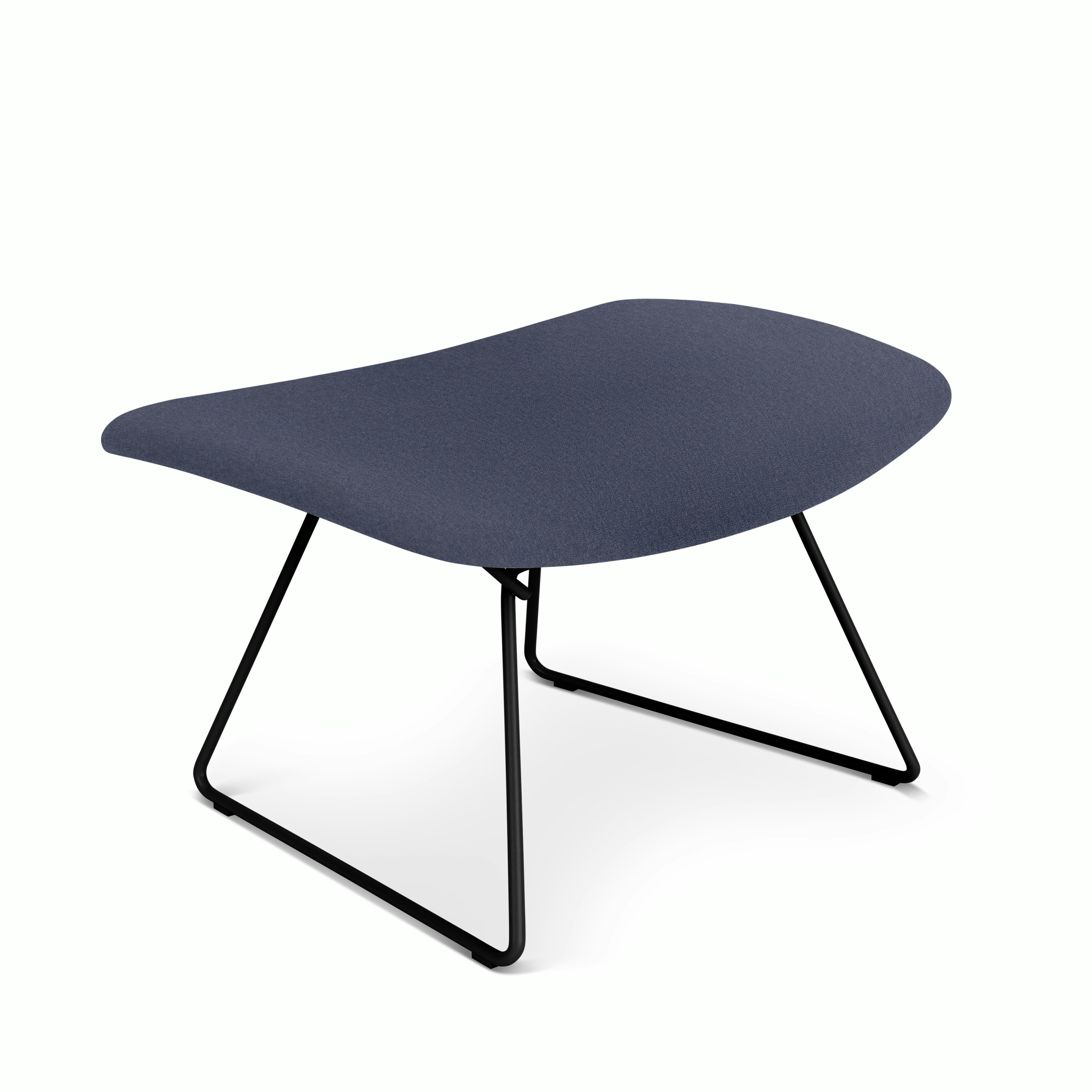 Bertoia Bird Ottoman,  Black,  Full Cover,  Aegean,  Bay