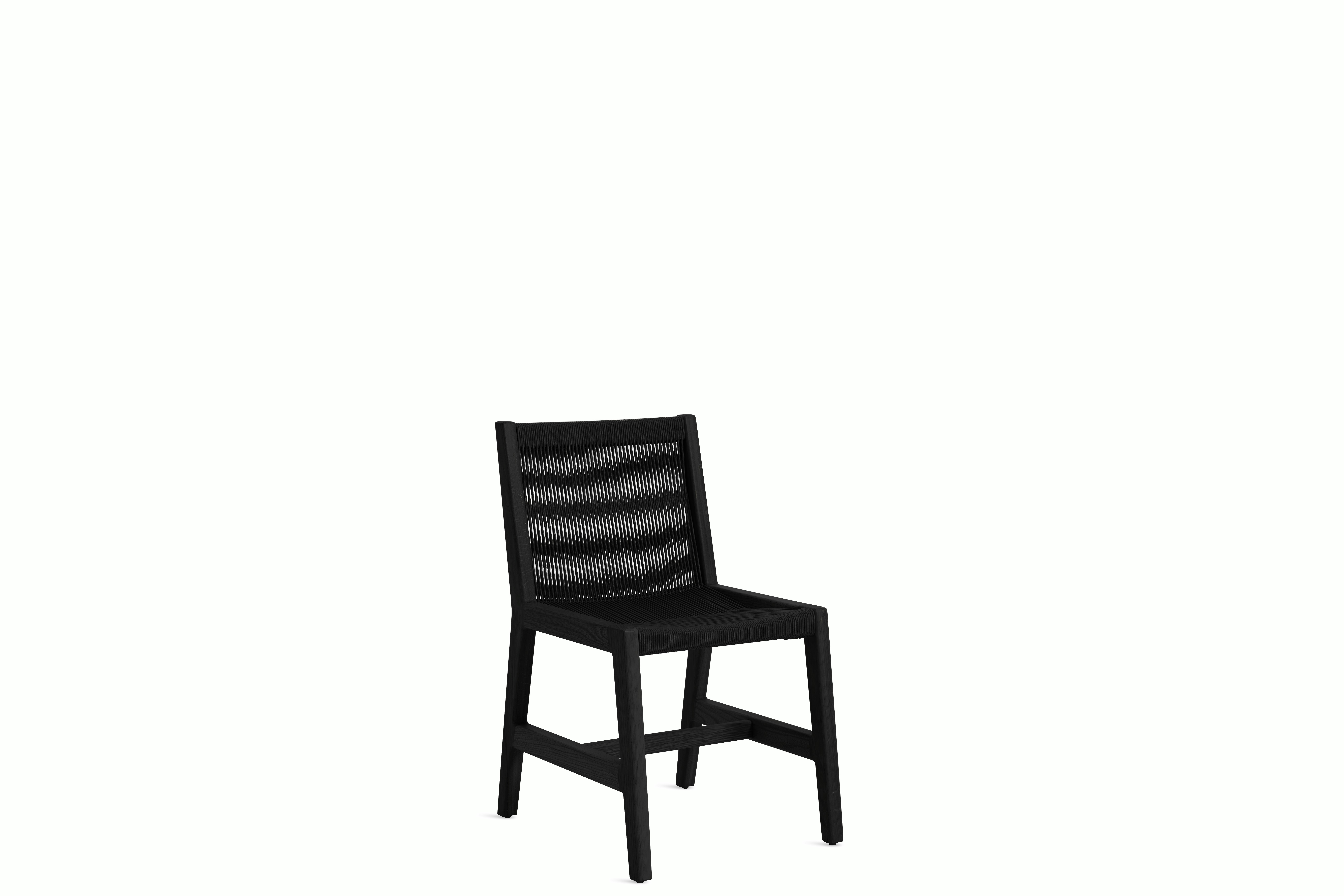 Duet Chair - Black Painted Oak,  Black