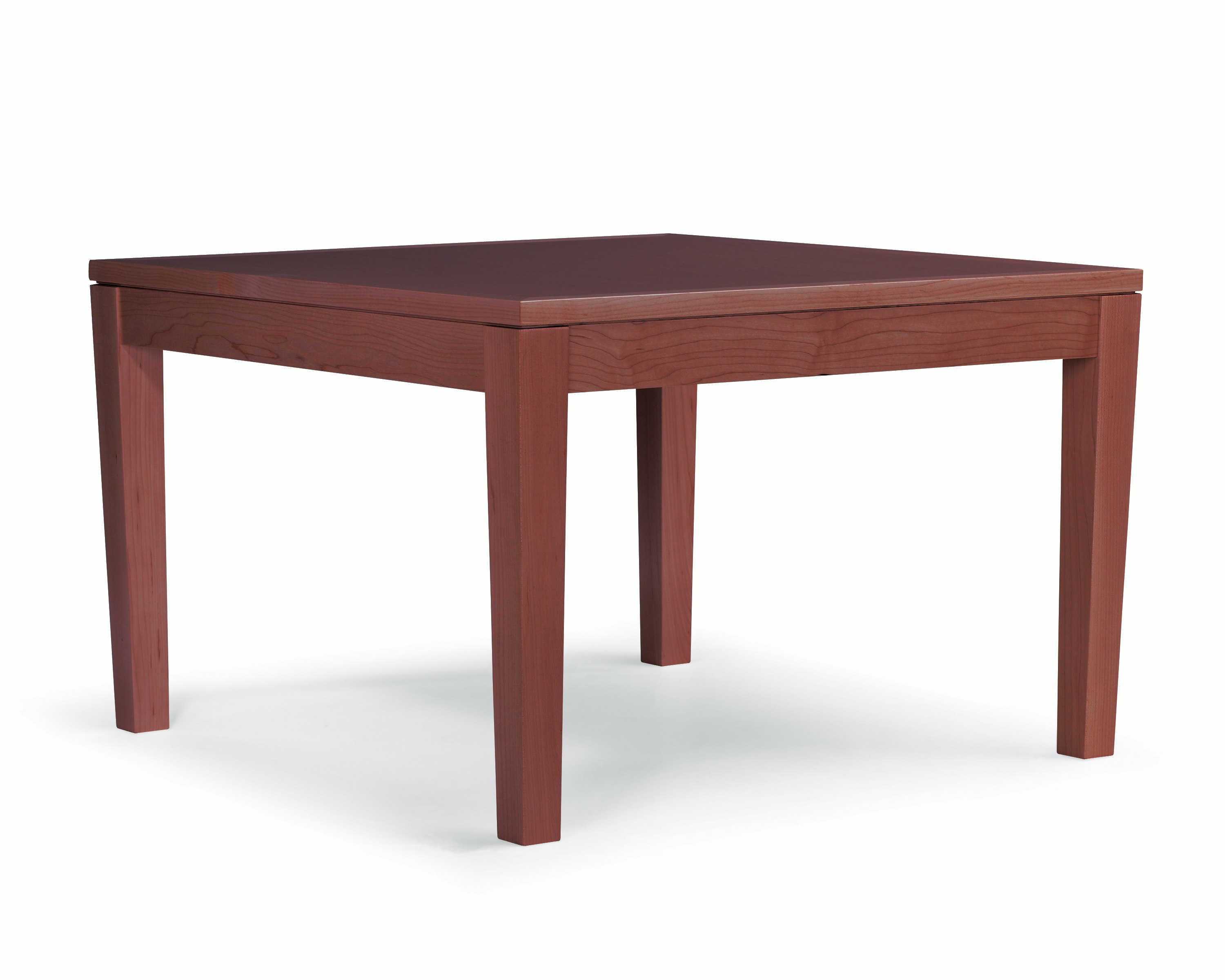 A Brava end table with a solid maple frame and veneer top.