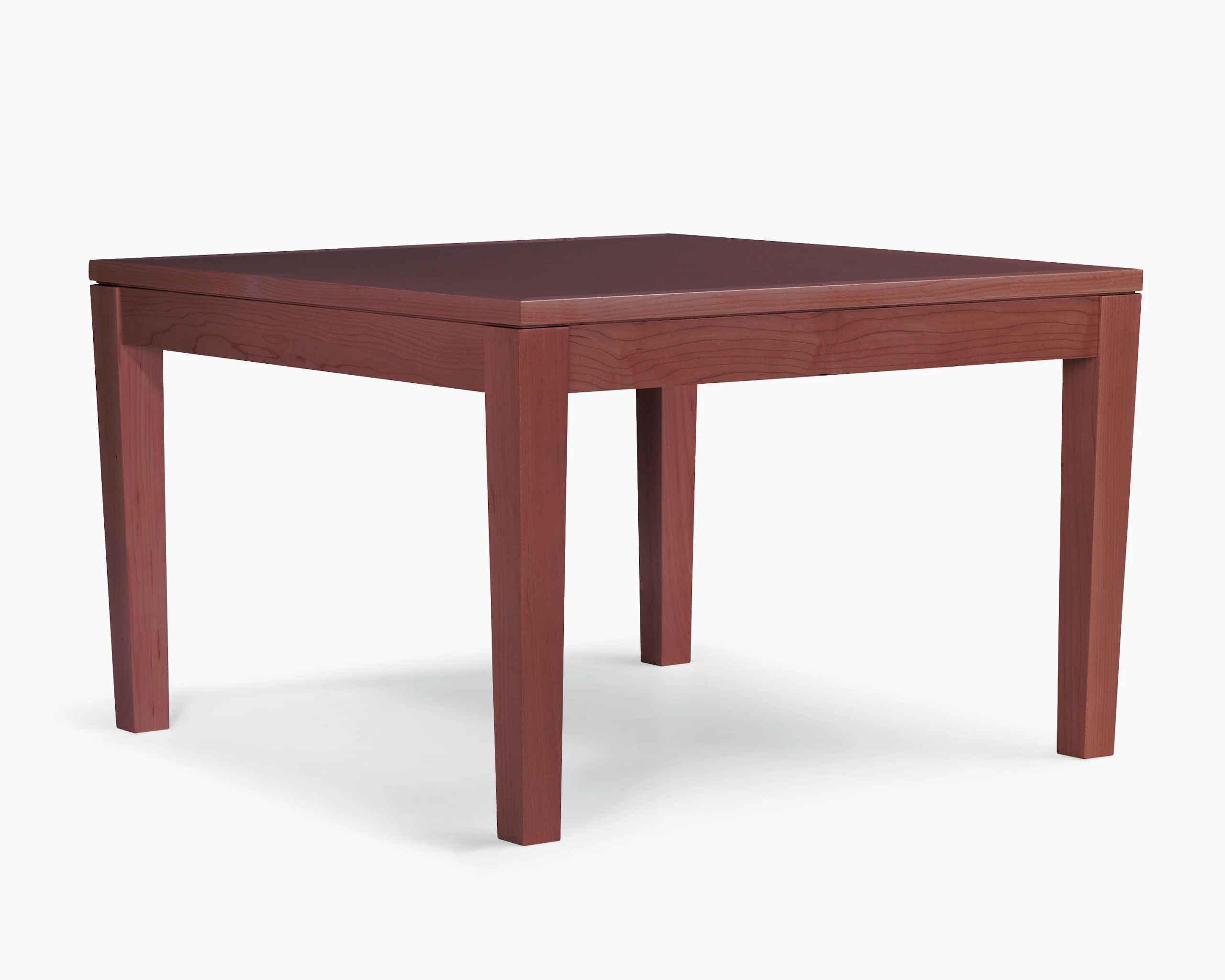 A Brava end table with a solid maple frame and veneer top.
