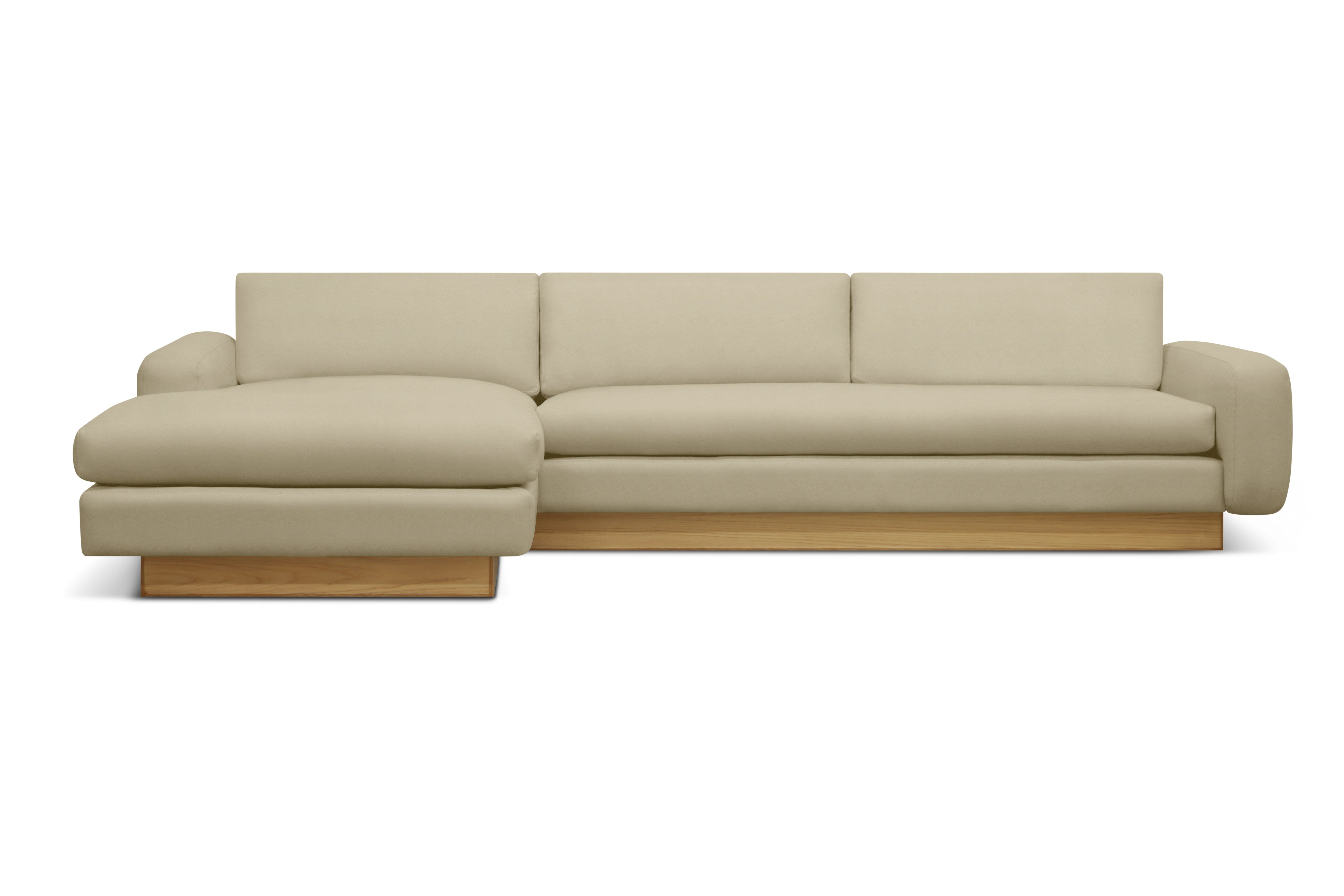 Mesa Sectional with Chaise - Left,  Marquis Velvet,  Linen,  Oak