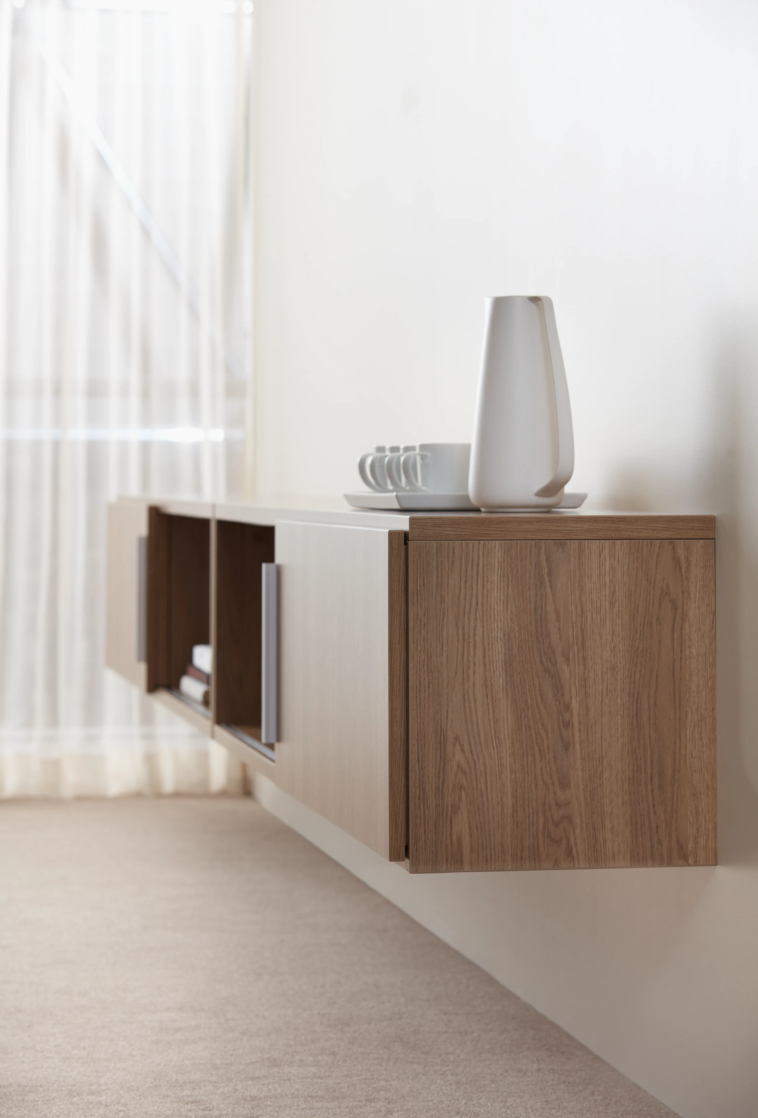 laminate fronts low mount wood grain laminate credenza team meeting overhead storage wall mount