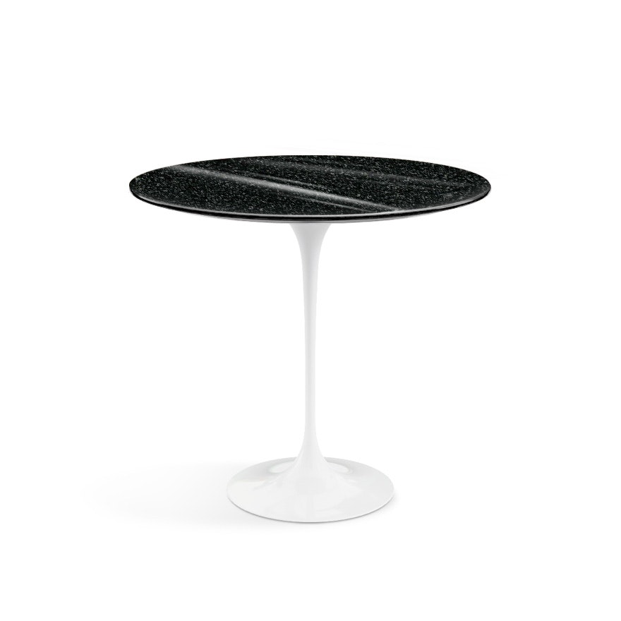 Saarinen Oval Side Table - 22",  Granite,  Black Andes,  White"