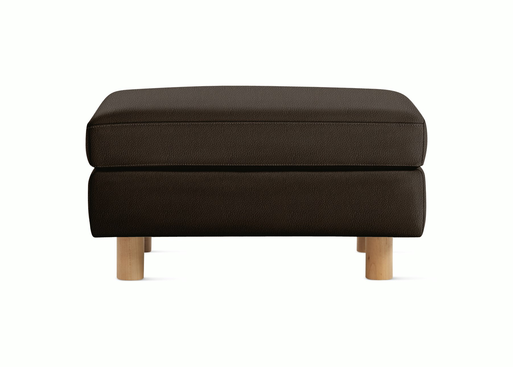 Lispenard Ottoman  in java brown leather  with 4" legs.
