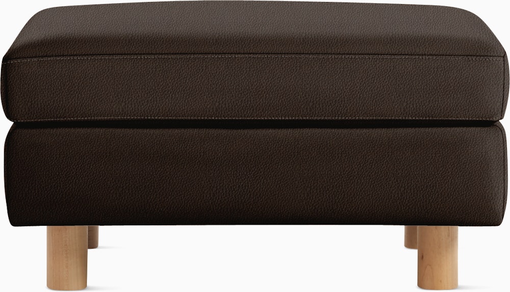 Lispenard Ottoman  in java brown leather  with 4" legs.