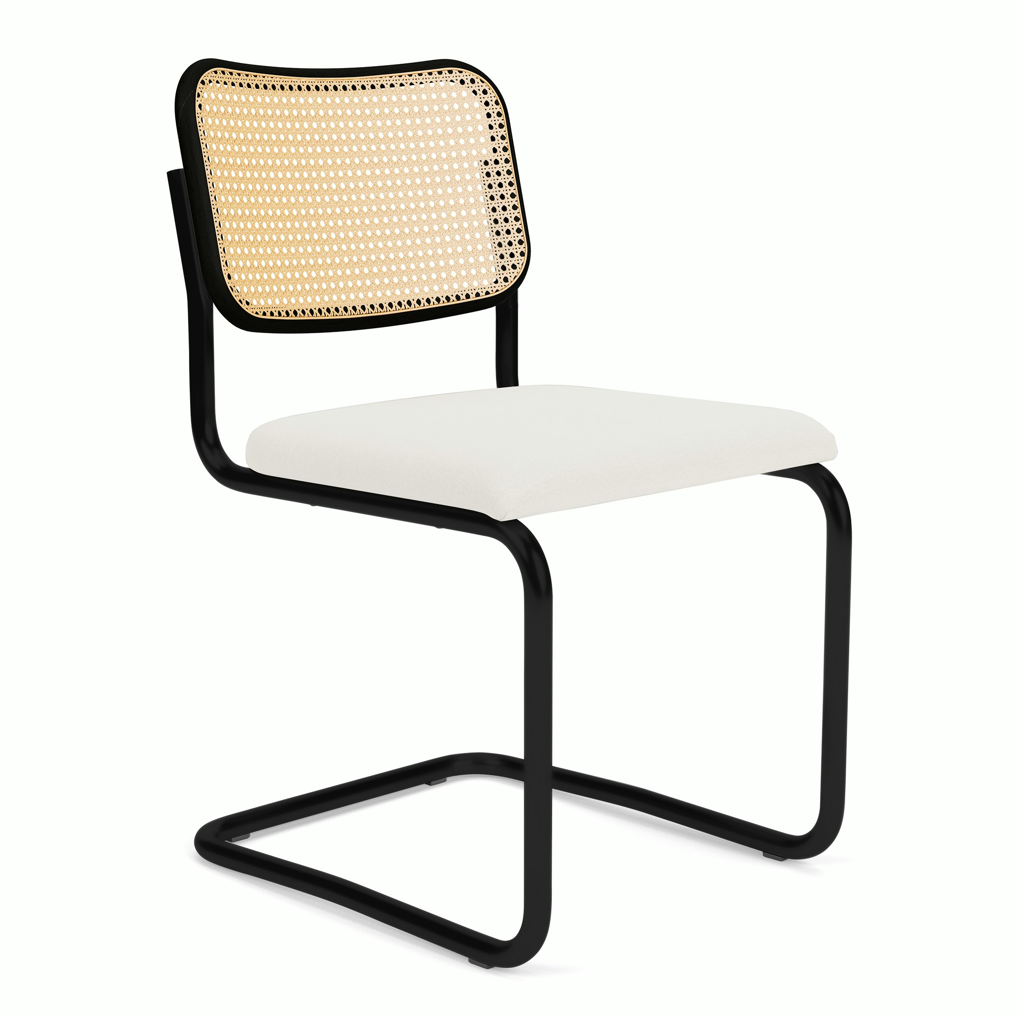 Cesca Upholstered Chair - Ebonized Beech ,  Side Chair ,  Seat Pad,  hourglass,  air,  black frame