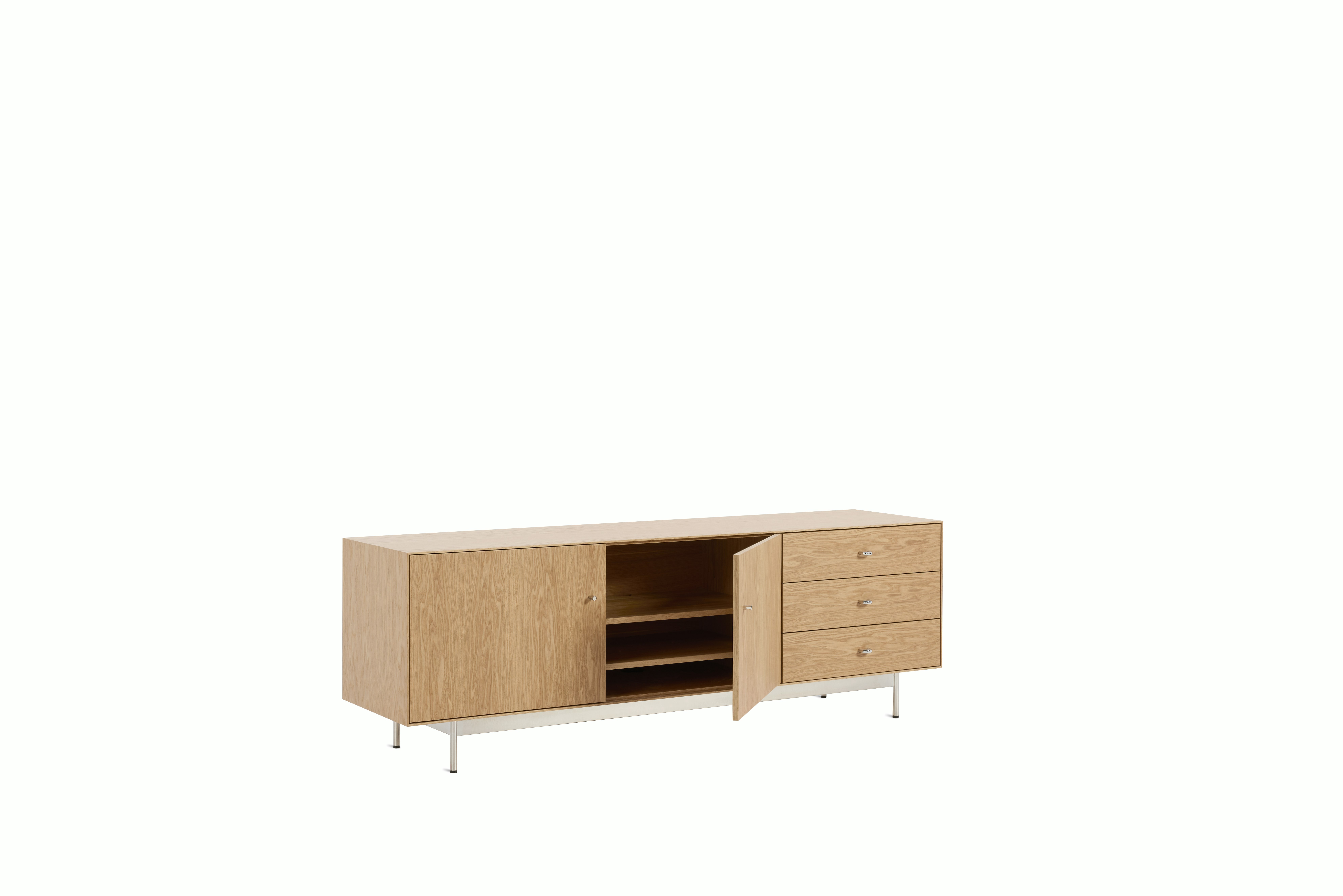 Loop Media Unit,  oak,  chrome