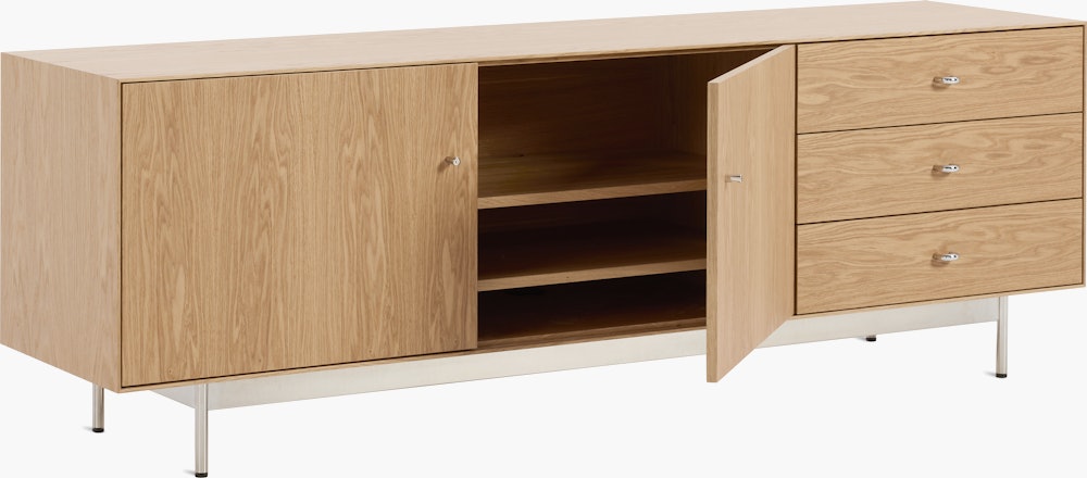 Loop Media Unit,  oak,  chrome