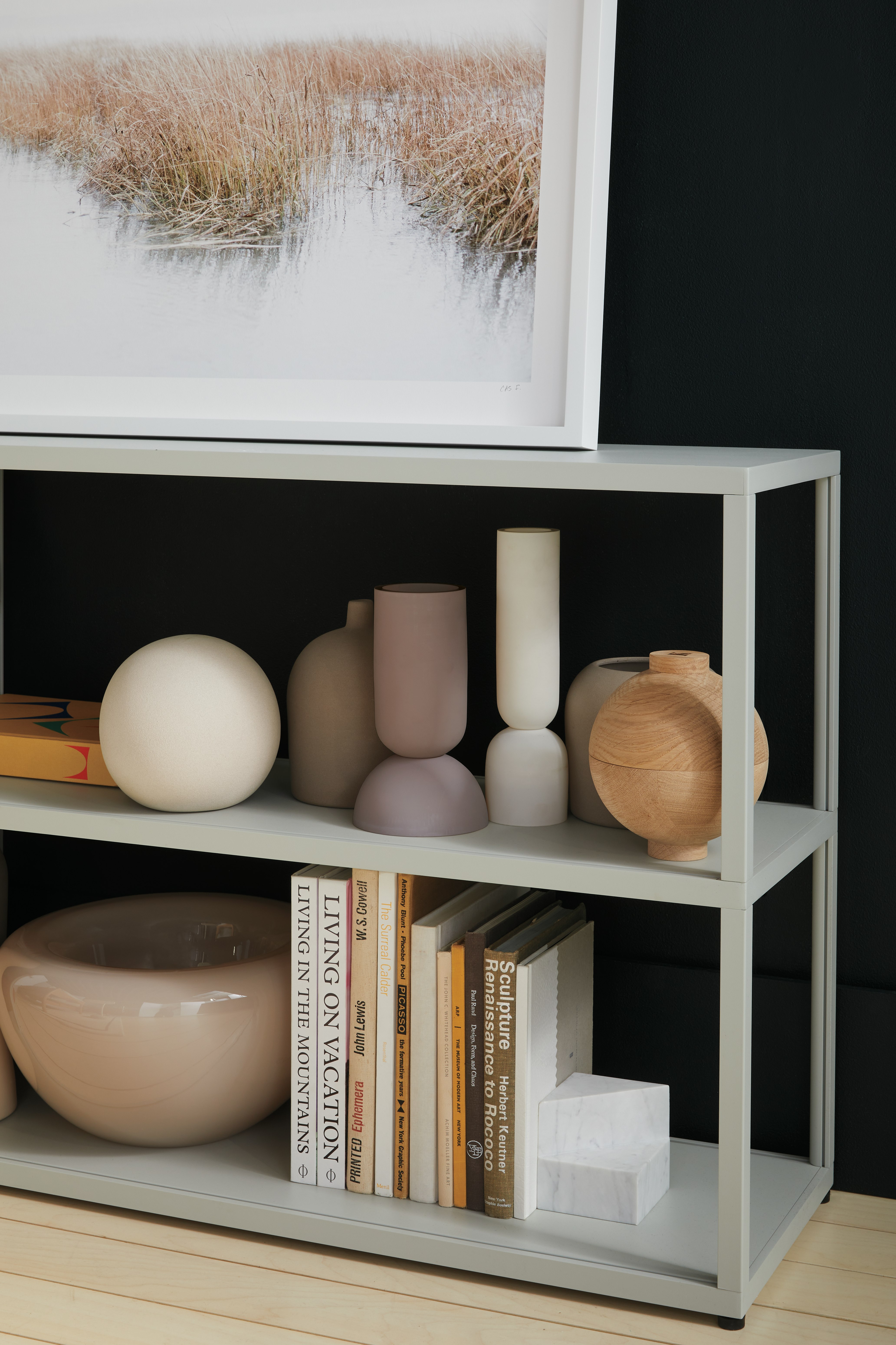 Decor on a New Order Bookshelf