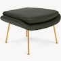 Womb Ottoman - Standard, Volo Leather, Arbor Shade, Gold