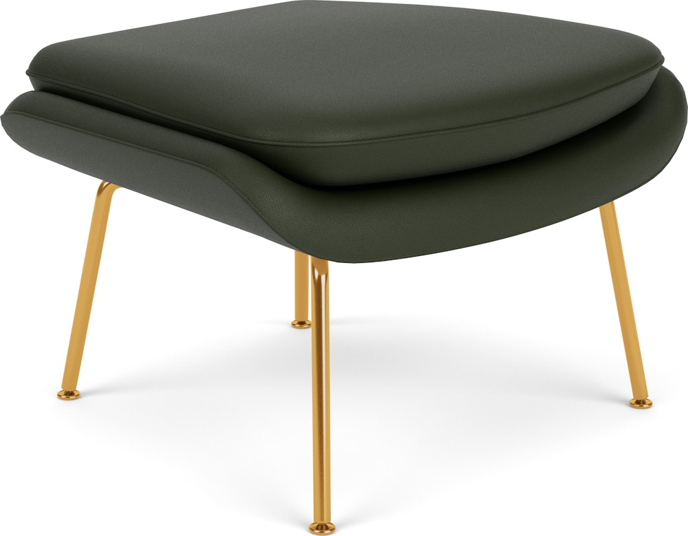 Womb Ottoman - Standard, Volo Leather, Arbor Shade, Gold