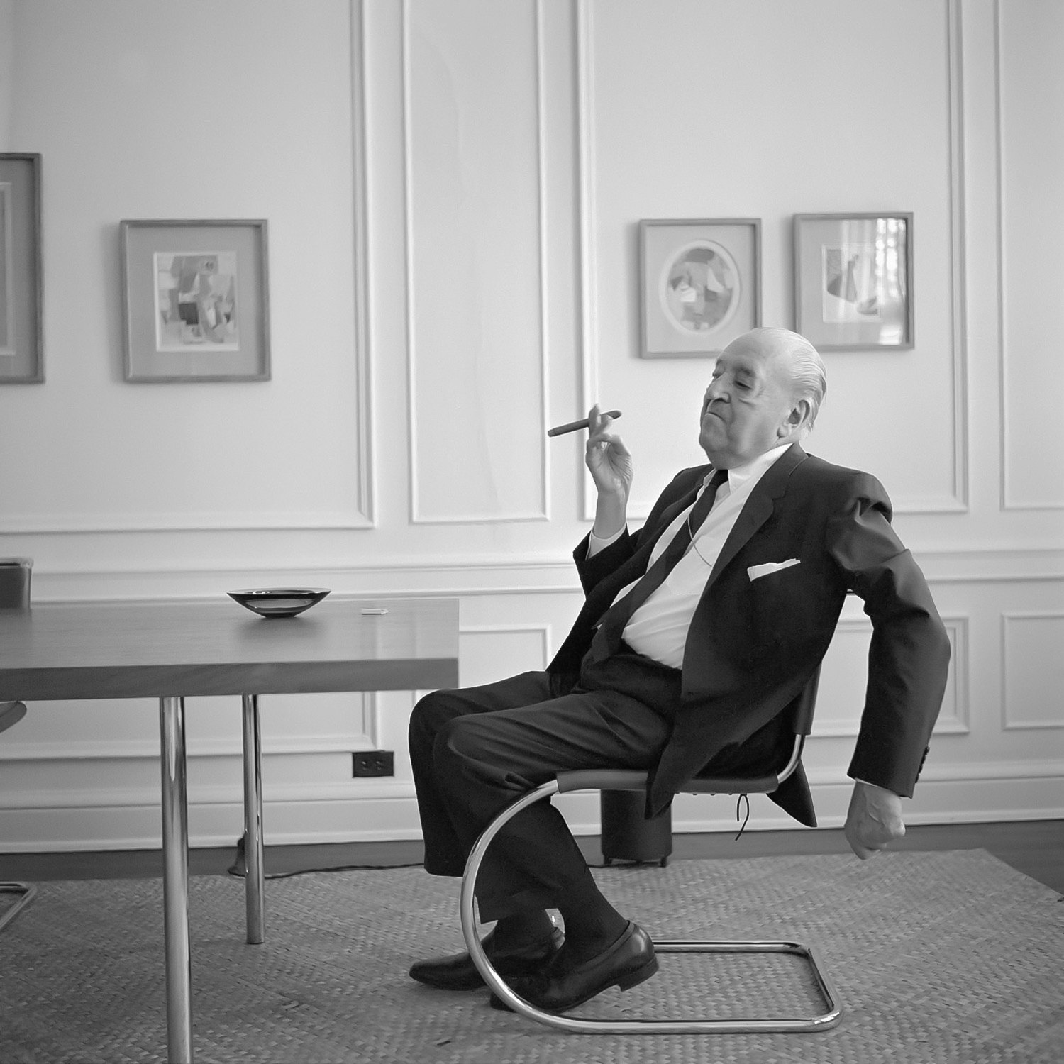 Mies van der Rohe Archival Portrait. Ligher