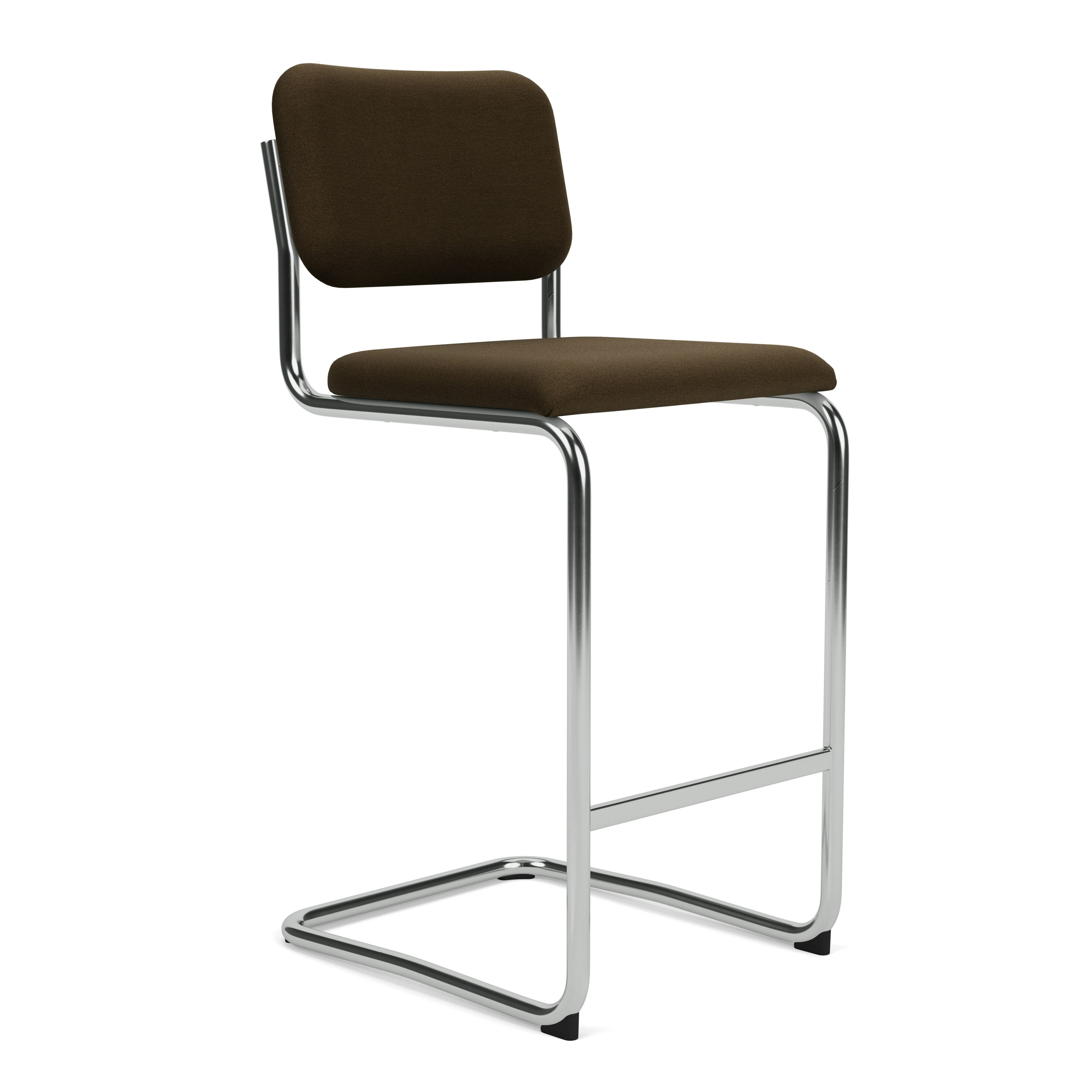 Cesca Stool Fully Upholstered, Hourglass, Mocha, Bar