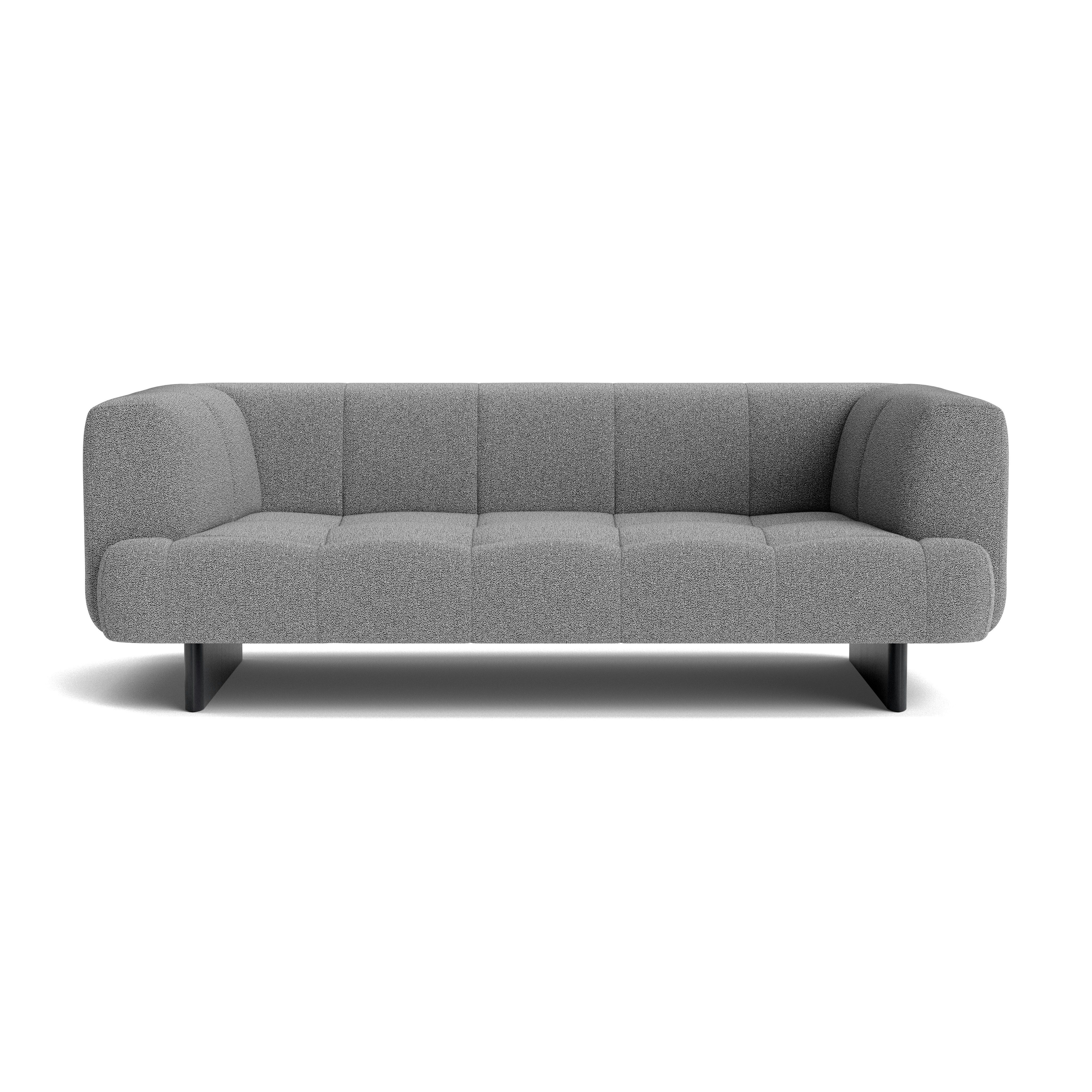 Quilton Lift Sofa - 2-Seat Sofa, Olavi, 03 Black / White, Black Lacquered Oak