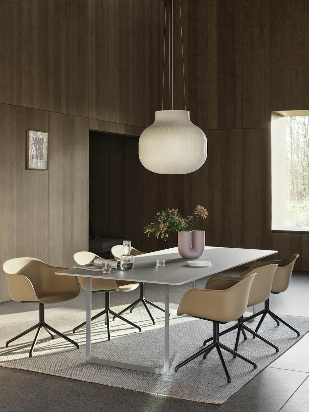 Fiber Armchair and 70/70 Table environmental image