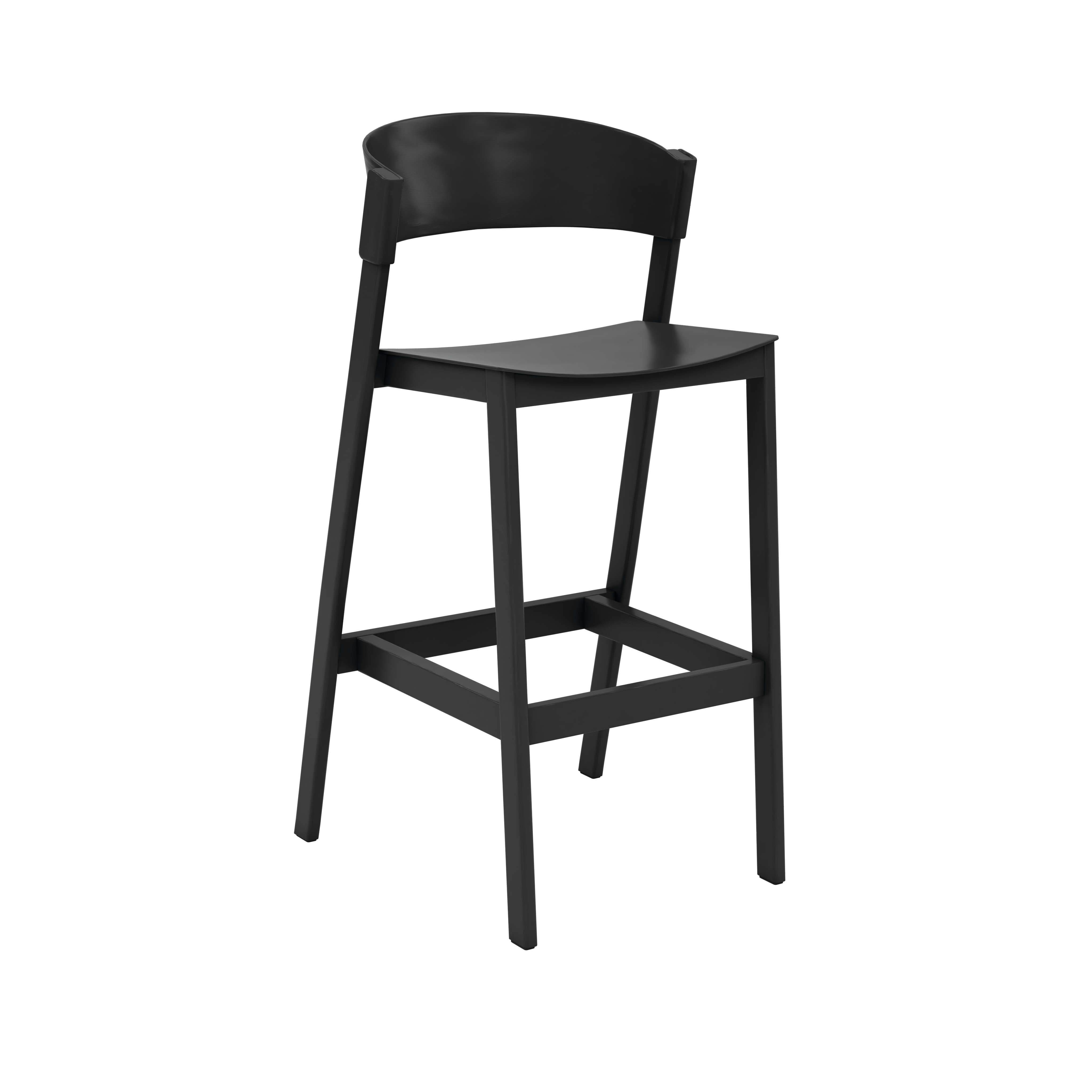Cover Stool - Bar Height,  Black Stained Oak,  None,  Black Stained Oak