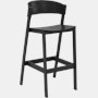 Cover Stool - Bar Height,  Black Stained Oak,  None,  Black Stained Oak