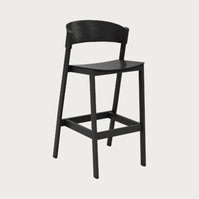Cover Stool - Bar Height,  Black Stained Oak,  None,  Black Stained Oak