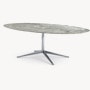 Florence Knoll Table Desk - Oval, 96", Satin Grey, Polished Chrome