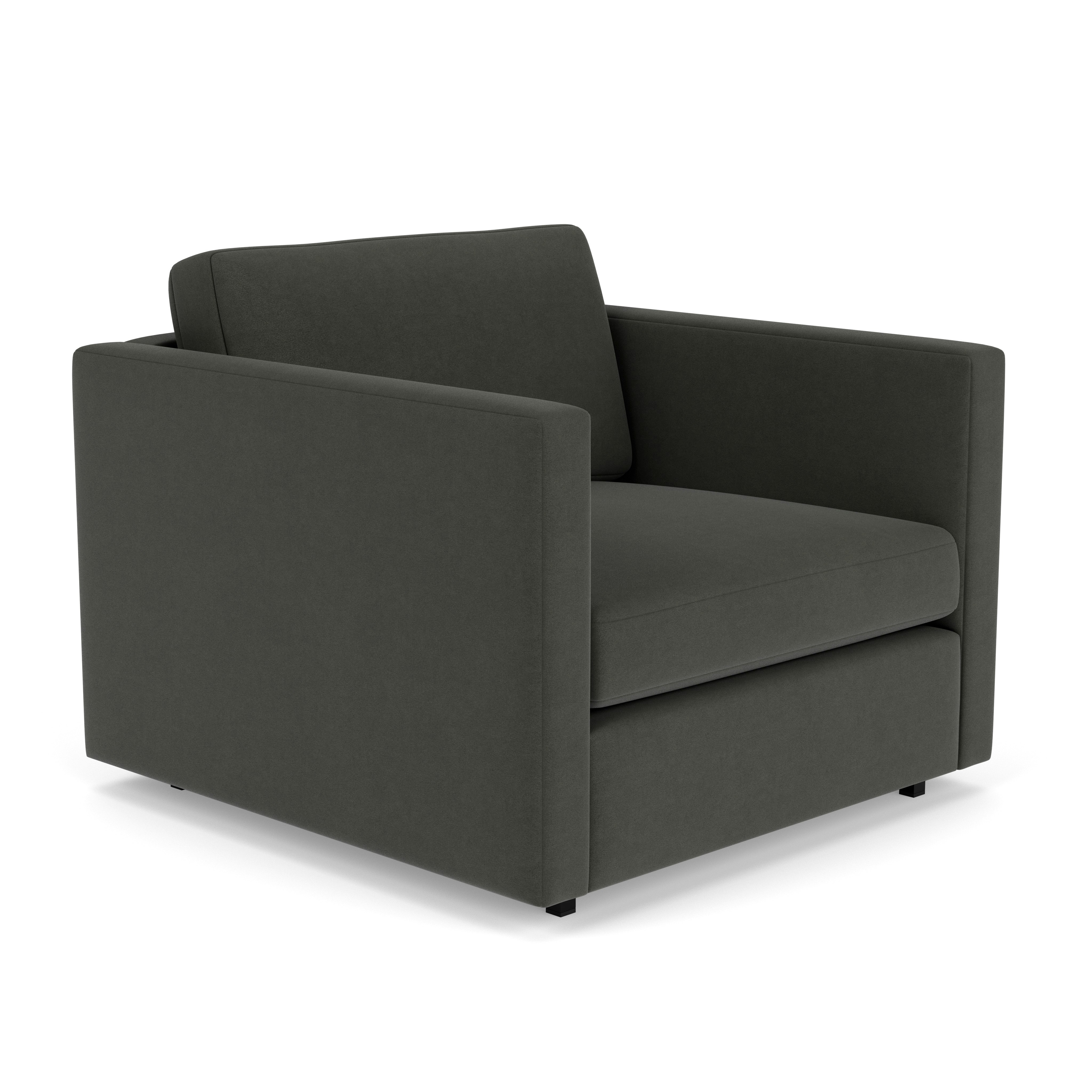 Pfister Armchair - Ultrasuede, Charcoal
