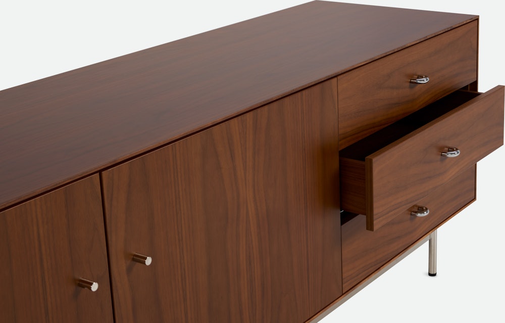 Loop Media Unit,  walnut,  chrome