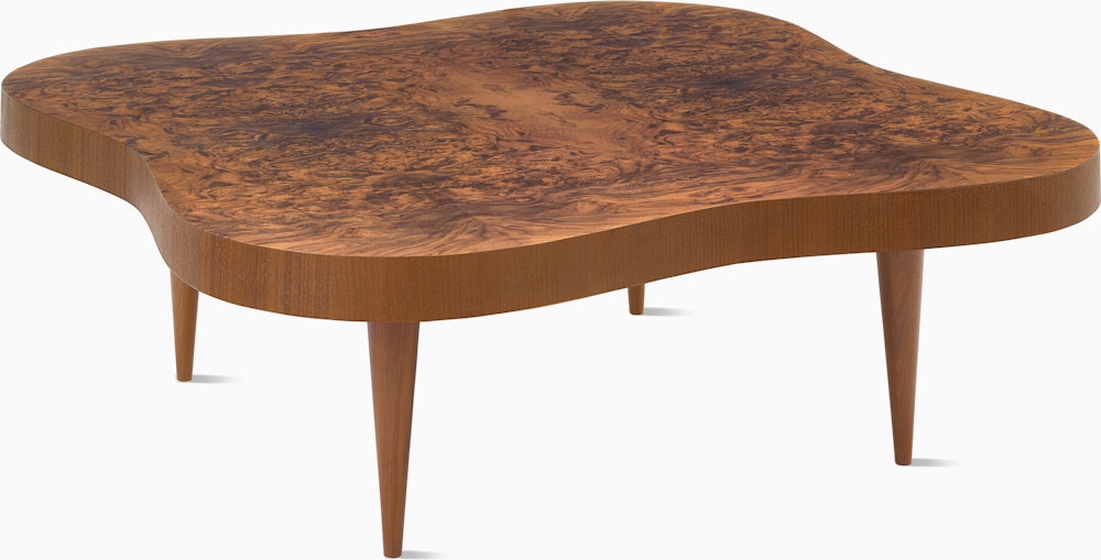 Rohde Paldao coffee table in walnut burl front view