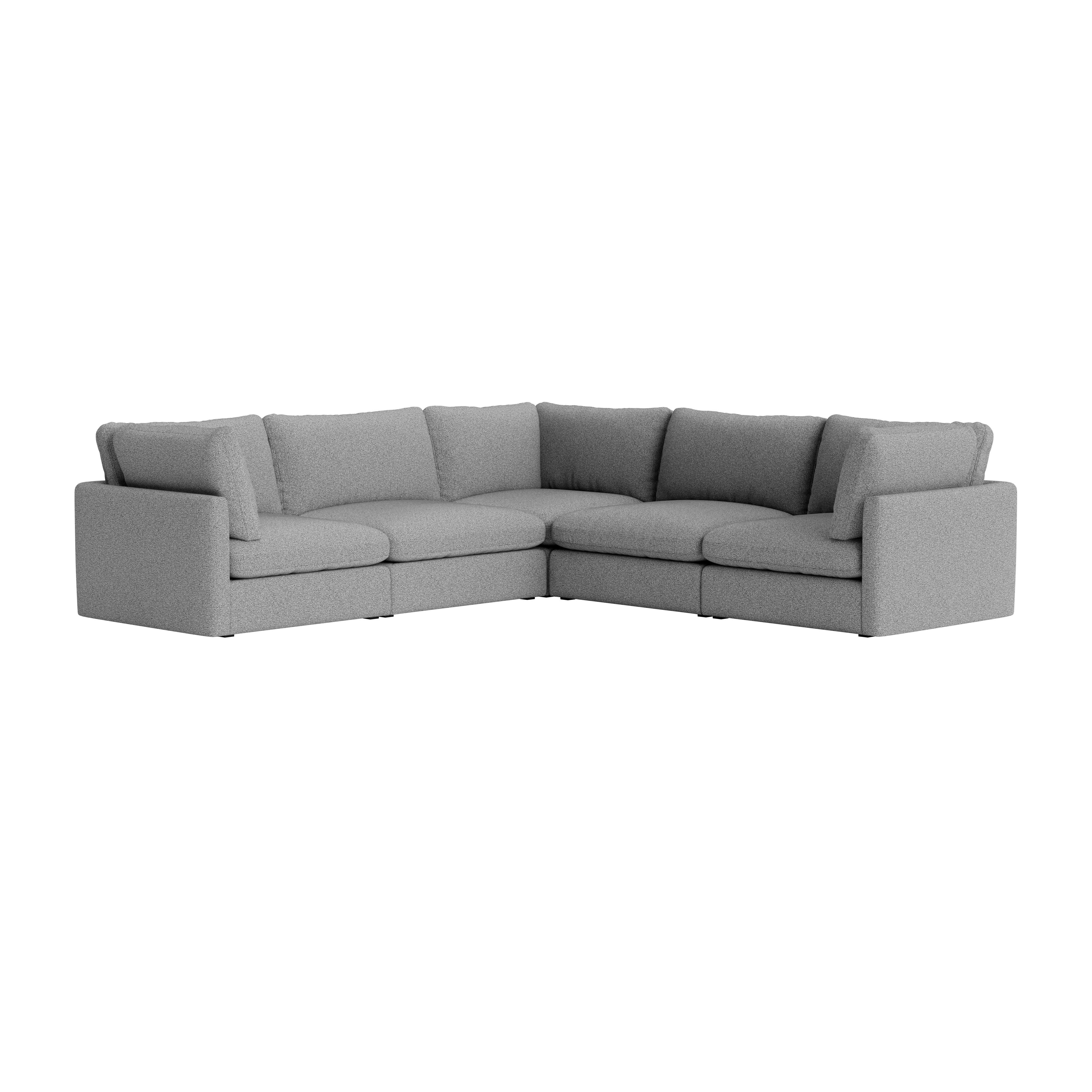 Hackney Lounge Compact Corner Sectional - Olavi, 03 Black / White Speckle