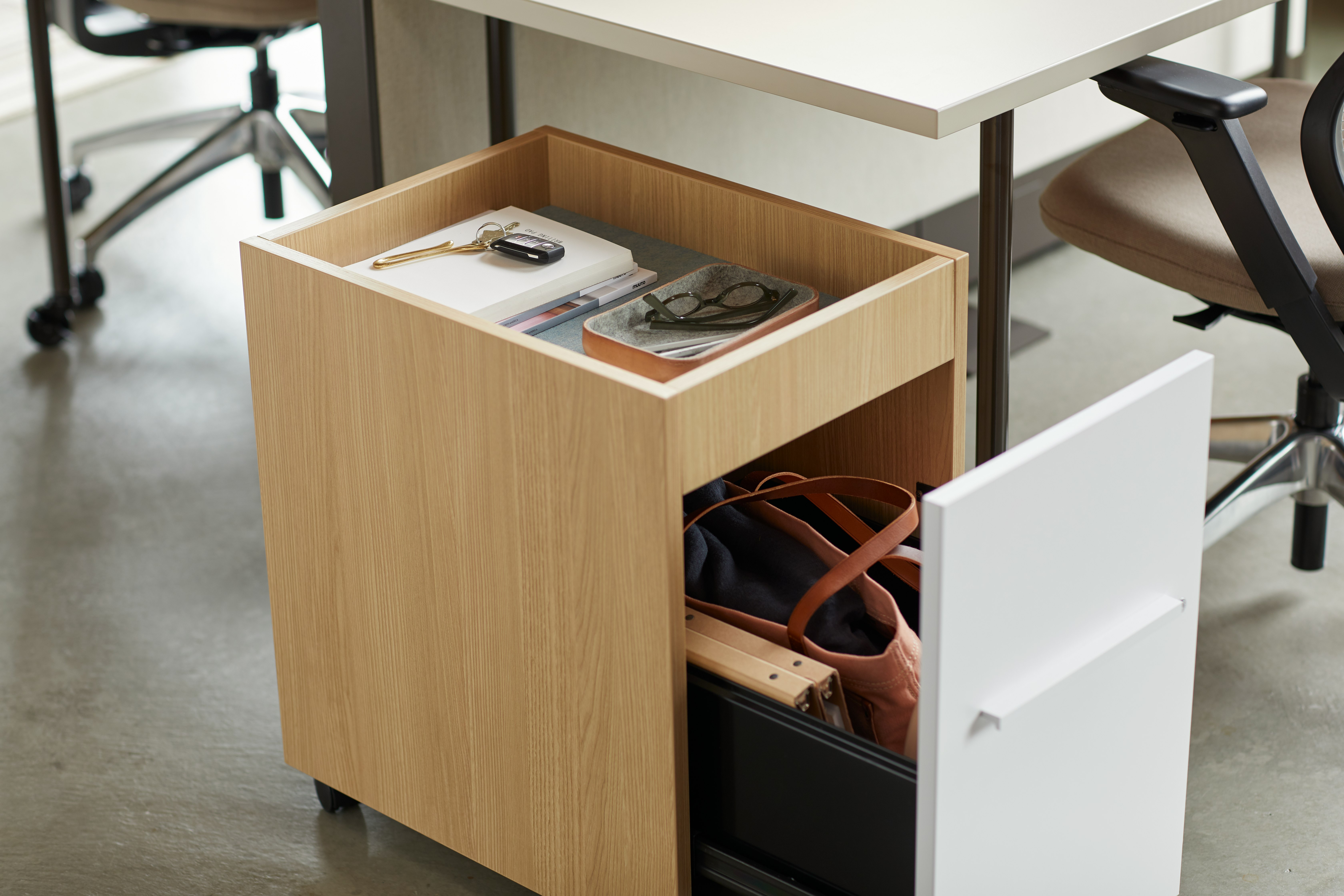 anchor tray top mobile pedestal felt PET liner accessory file drawer personal storage organization