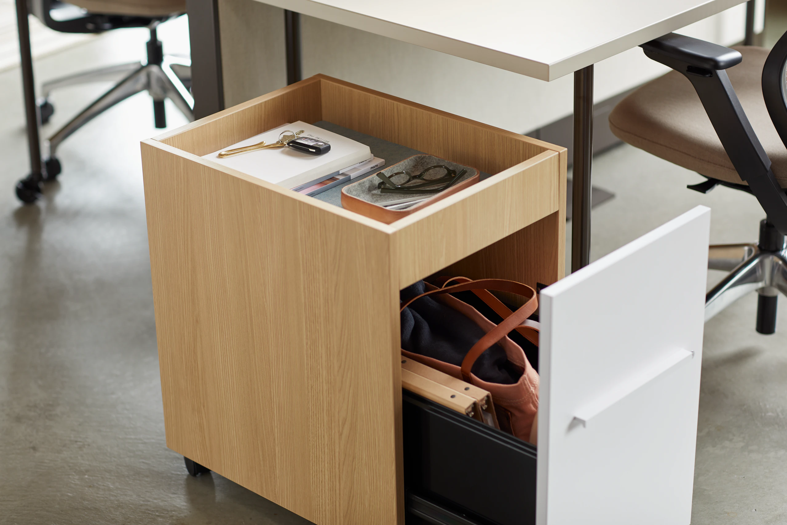 anchor tray top mobile pedestal felt PET liner accessory file drawer personal storage organization