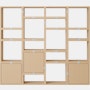 Stacked Storage Bookcase - Configuration 4,  Oak,  No Base
