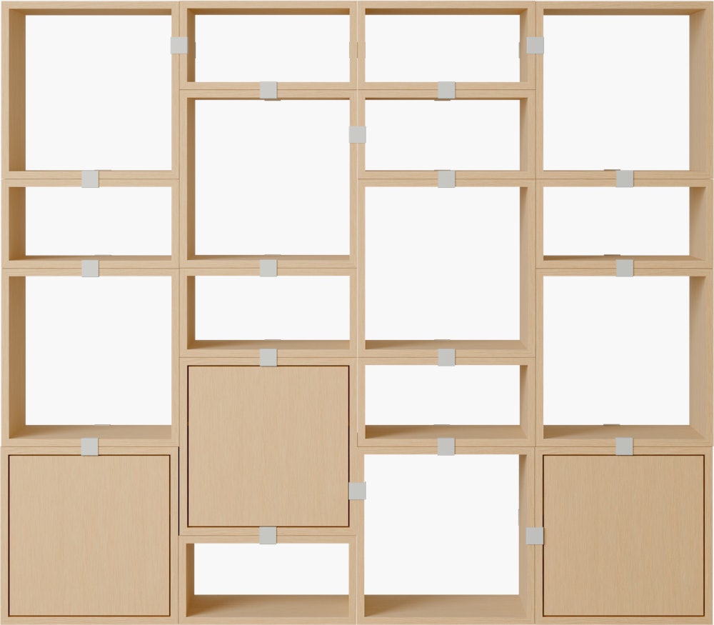 Stacked Storage Bookcase - Configuration 4,  Oak,  No Base