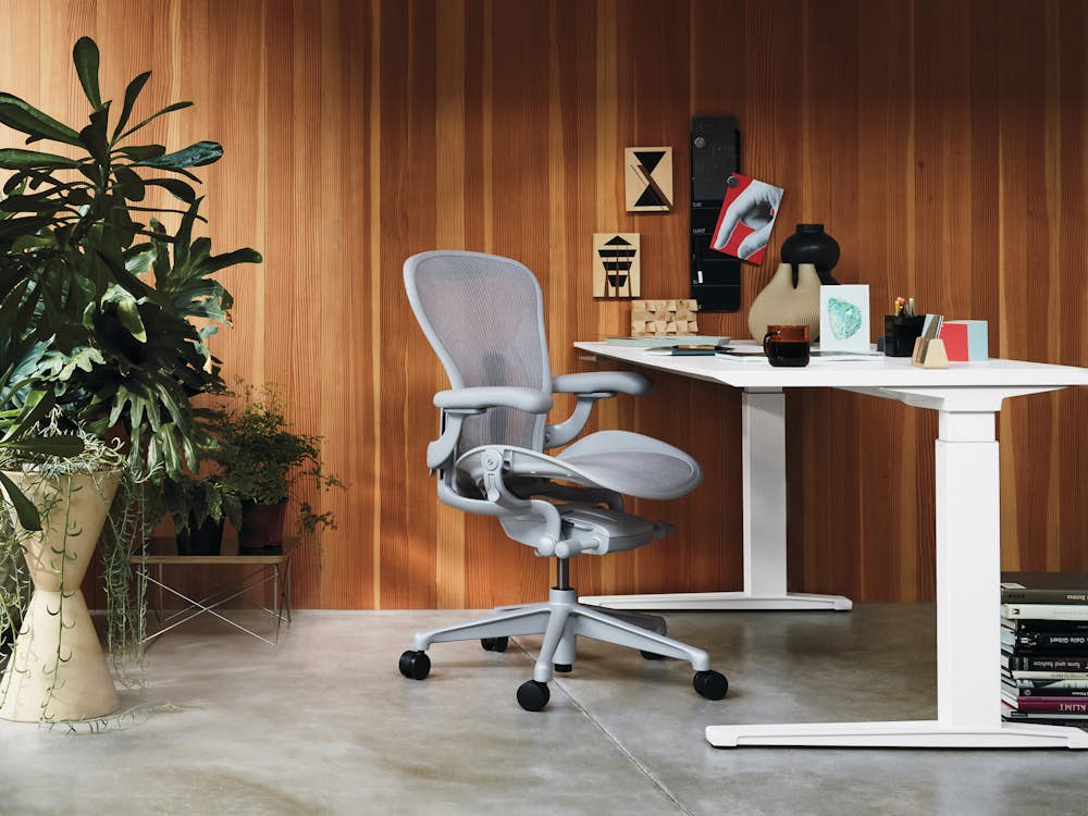 Renew Sit-To-Stand Desk with Aeron Chair