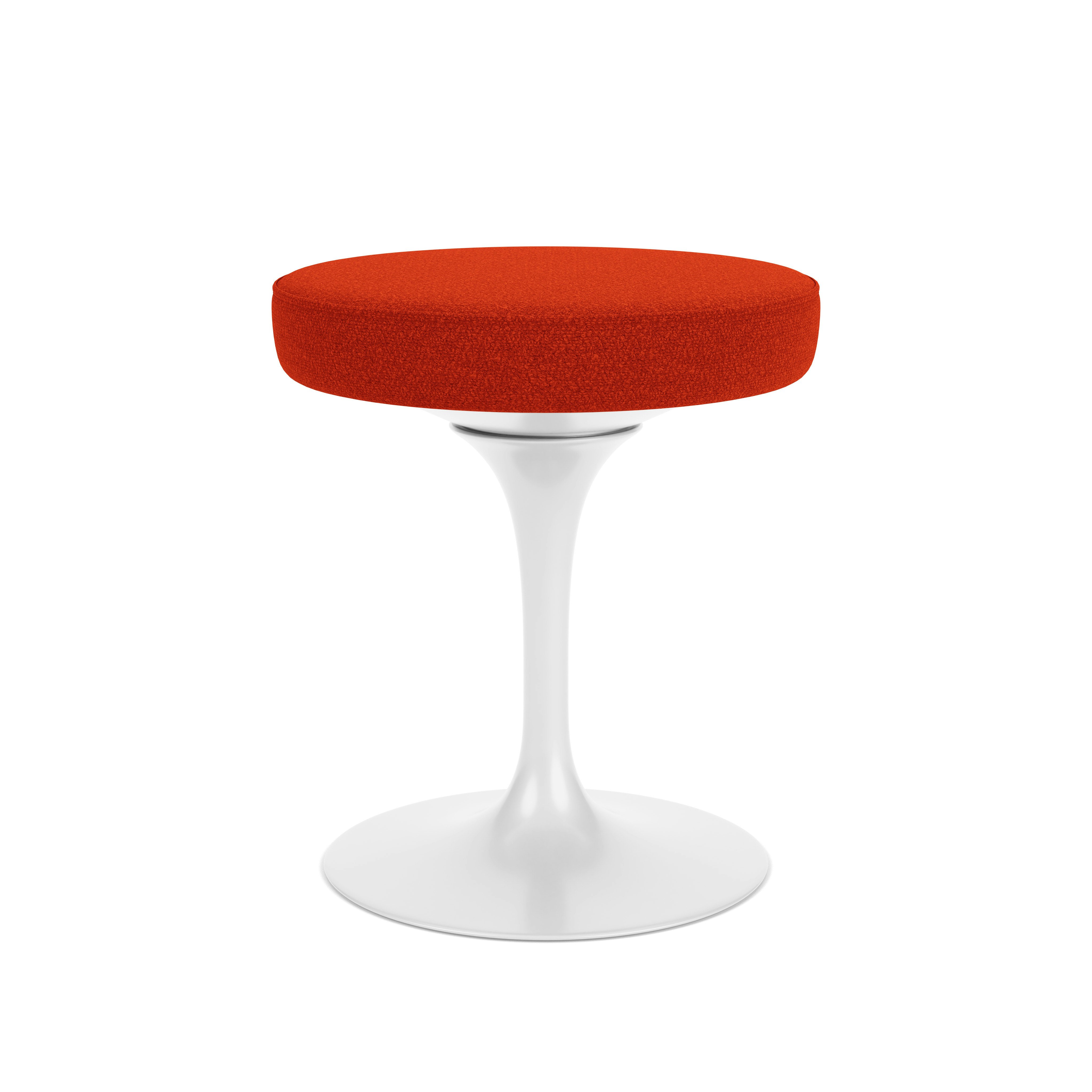 Saarinen Tulip Stool - Classic Boucle, Crimson, White