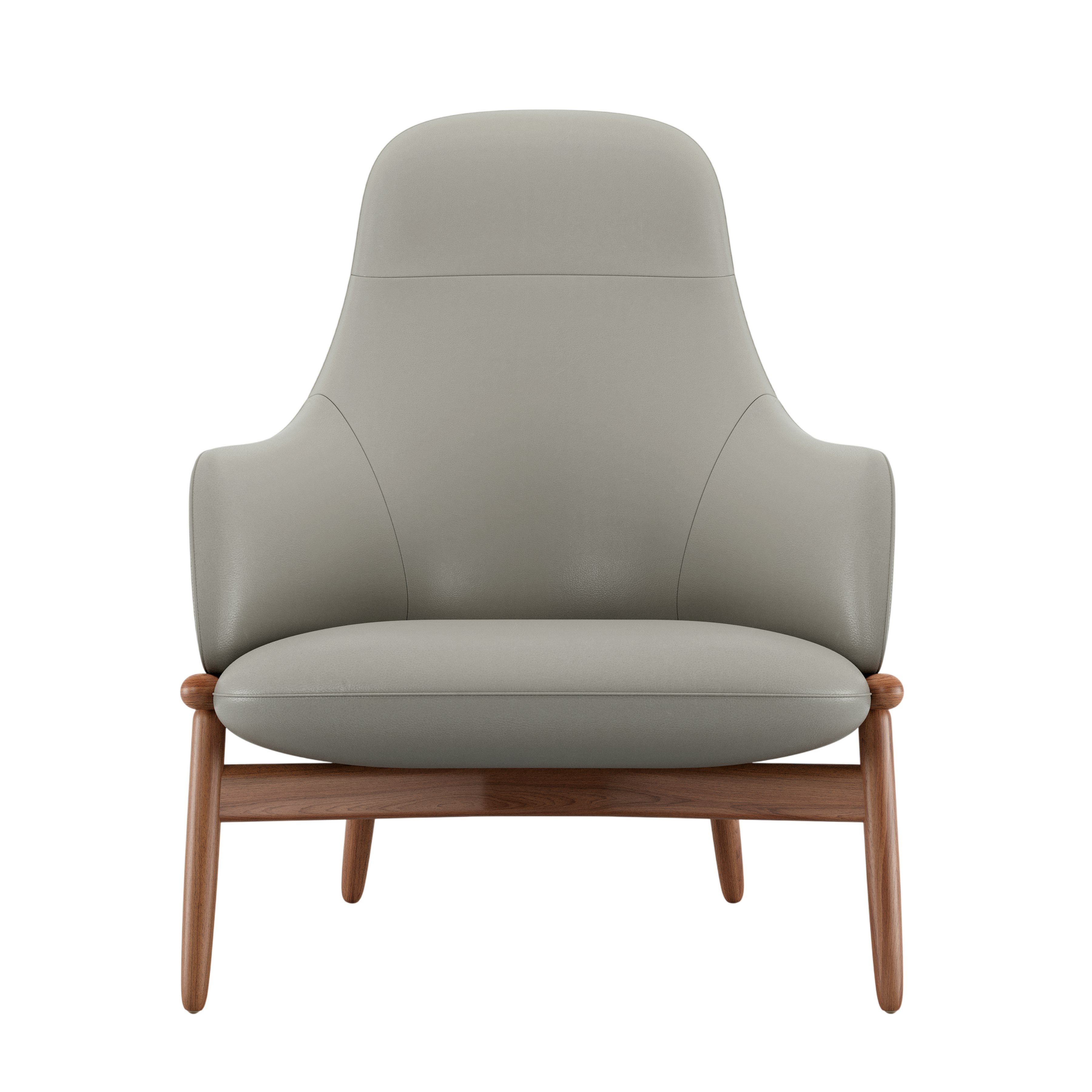 ReFrame Lounge Chair - High Back,  Prone Leather,  Script,  Walnut