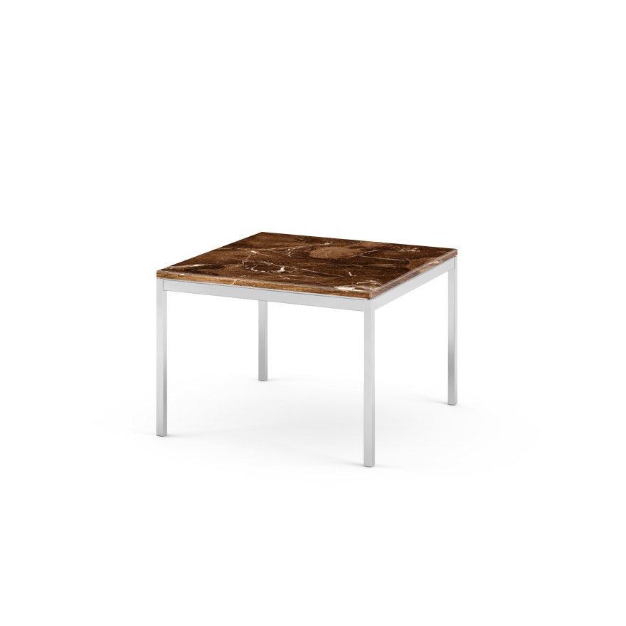 Florence Knoll Square Coffee Table - Standard, 23 x 23, Satin Espresso, Polished Chrome