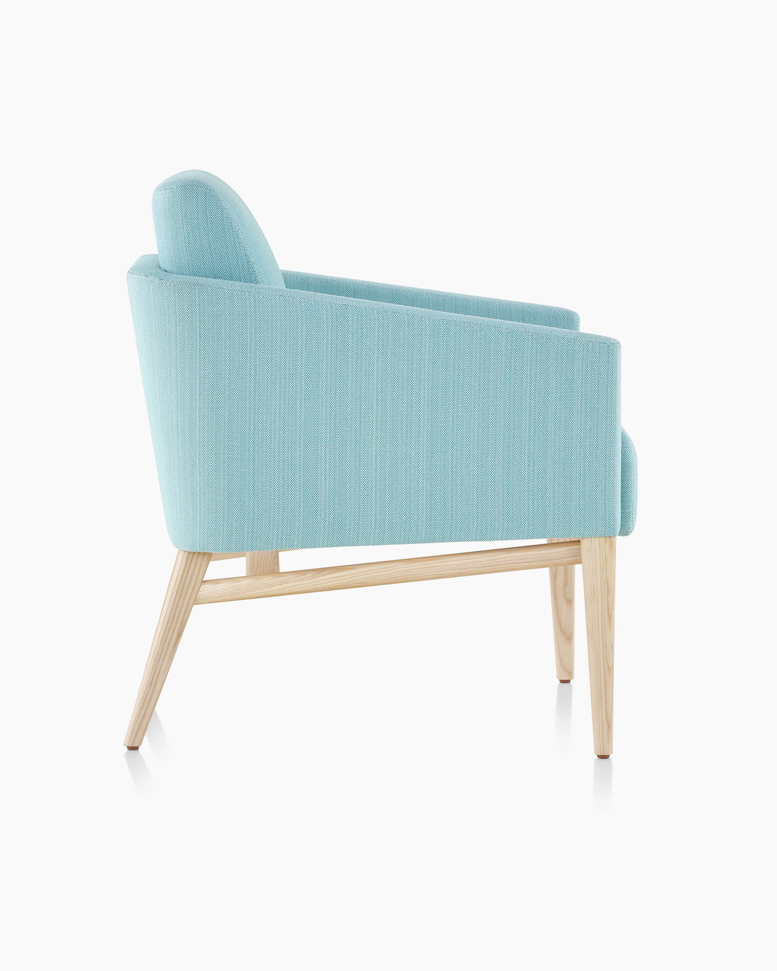 Side view of Palisade Lounge Seating 1 seat chair on white sweep.