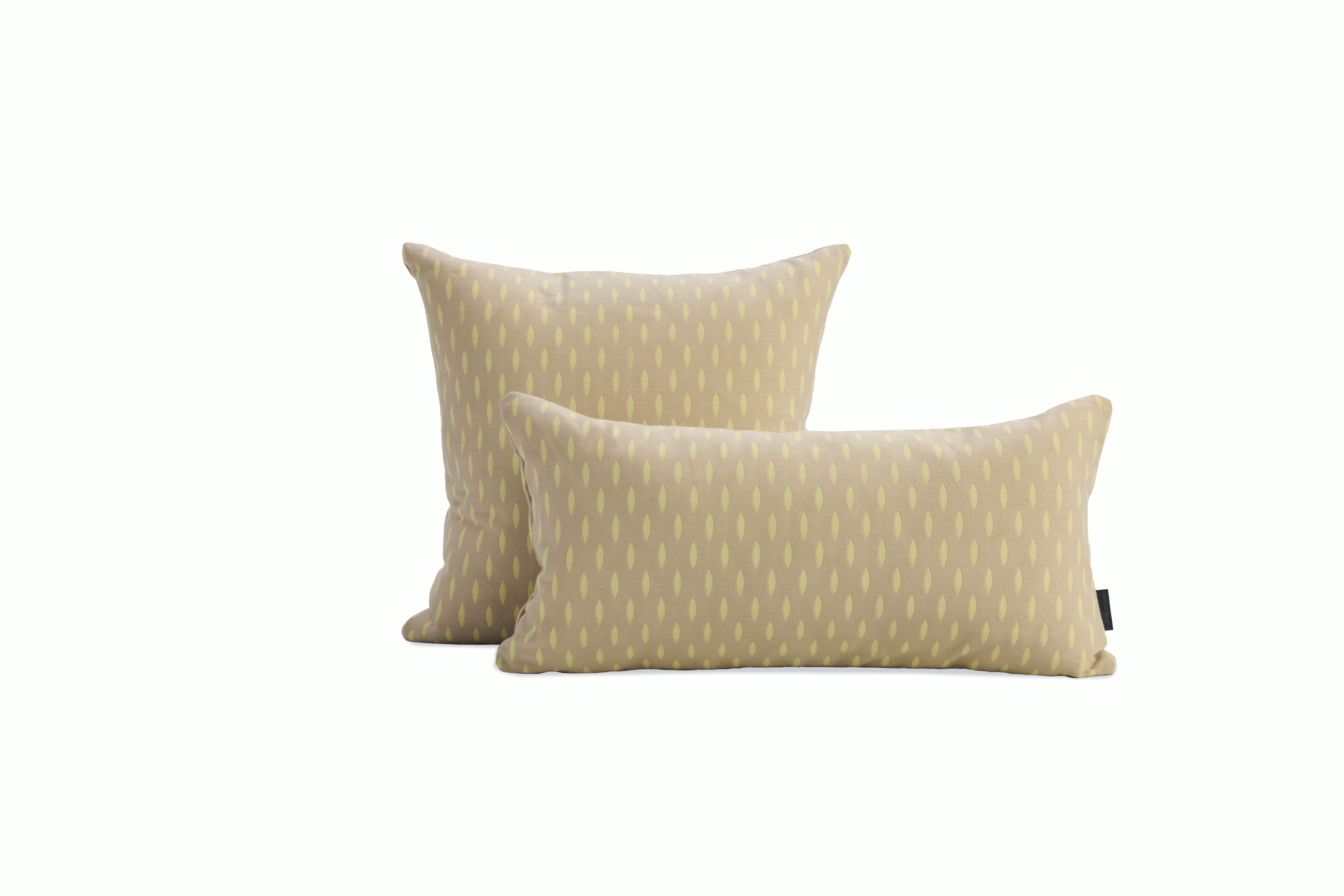Pepitas Pillow - 17" x 17" and 11" x 21" Taupe and Yellow Light